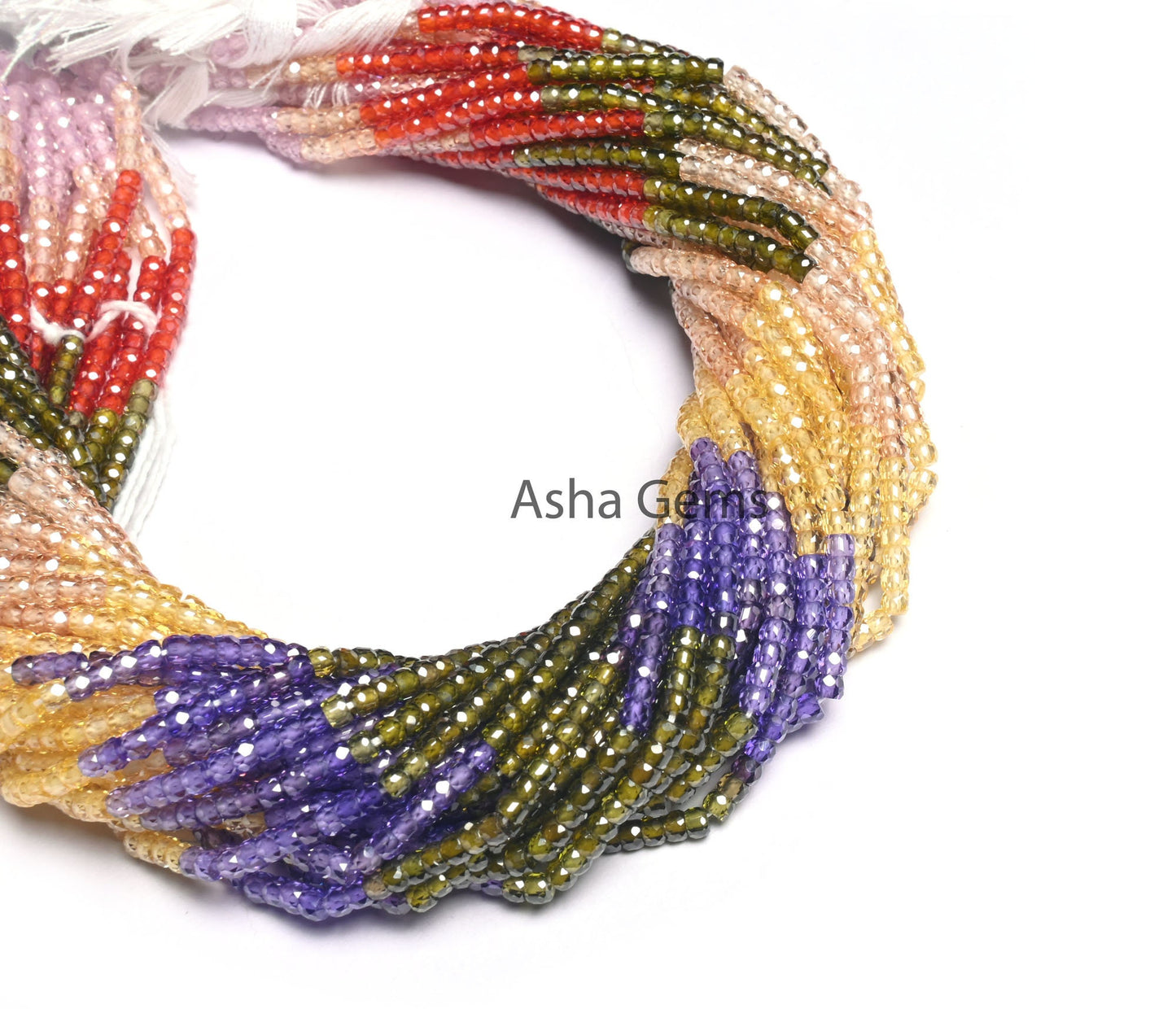 Beautiful Multi Color Zircon Faceted Beads,3mm Cubic zirconia Rondelle Beads,12.5"Strand Zircon Micro Faceted Beads For Jewelry Making Craft