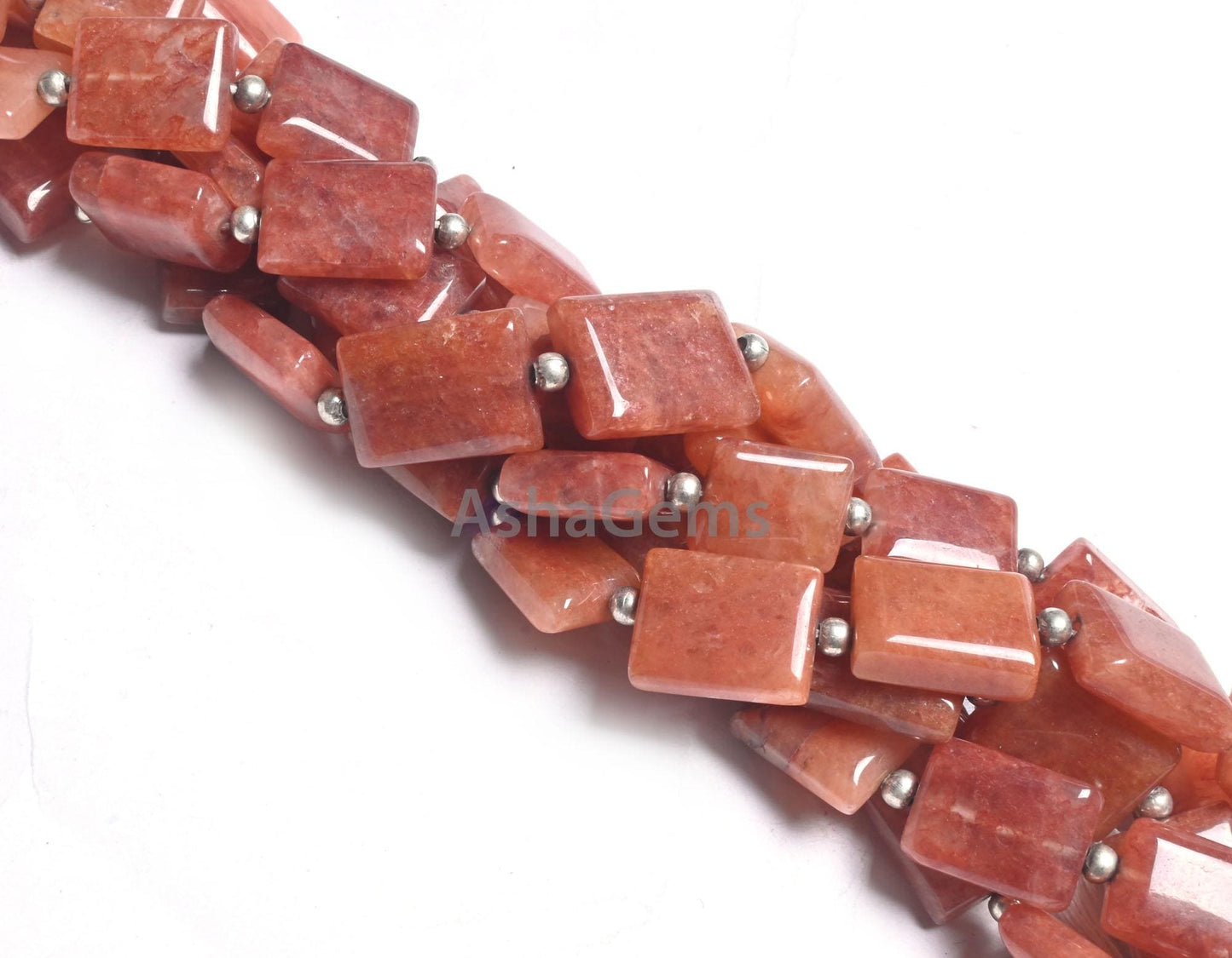 Amazing Dark Peach Quartz Smooth Rectangle Shape Gemstone Beads,9" Quartz Fancy Chicklet Straight Drill Handmade Beads Jewelry making Crafts