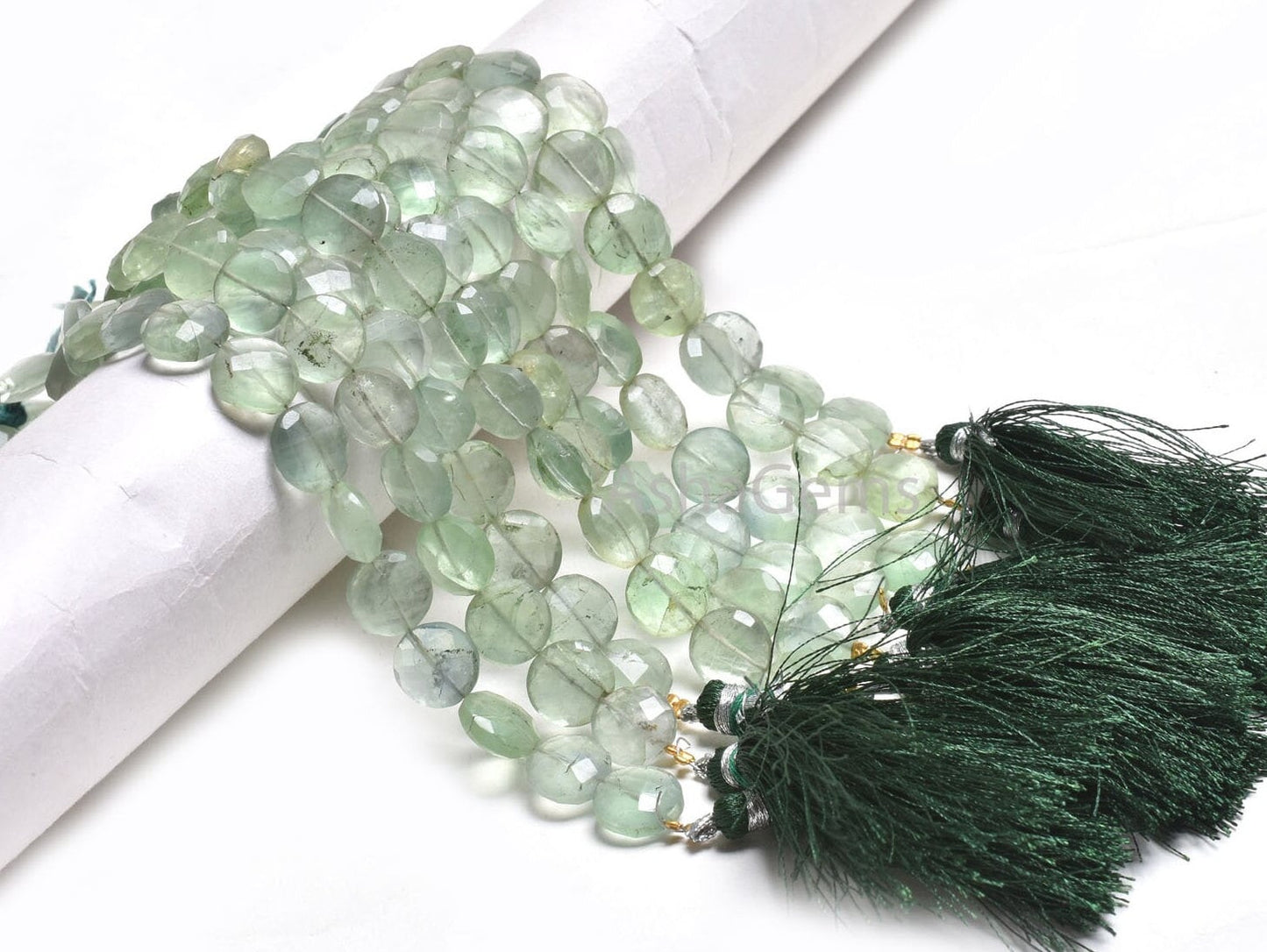 11 mm Beautiful Fluorite faceted Coin Gemstone Beads,8" Strand Natural Light Green Fluorite Coin Briolette Straight Drill Bead Jewelry Craft