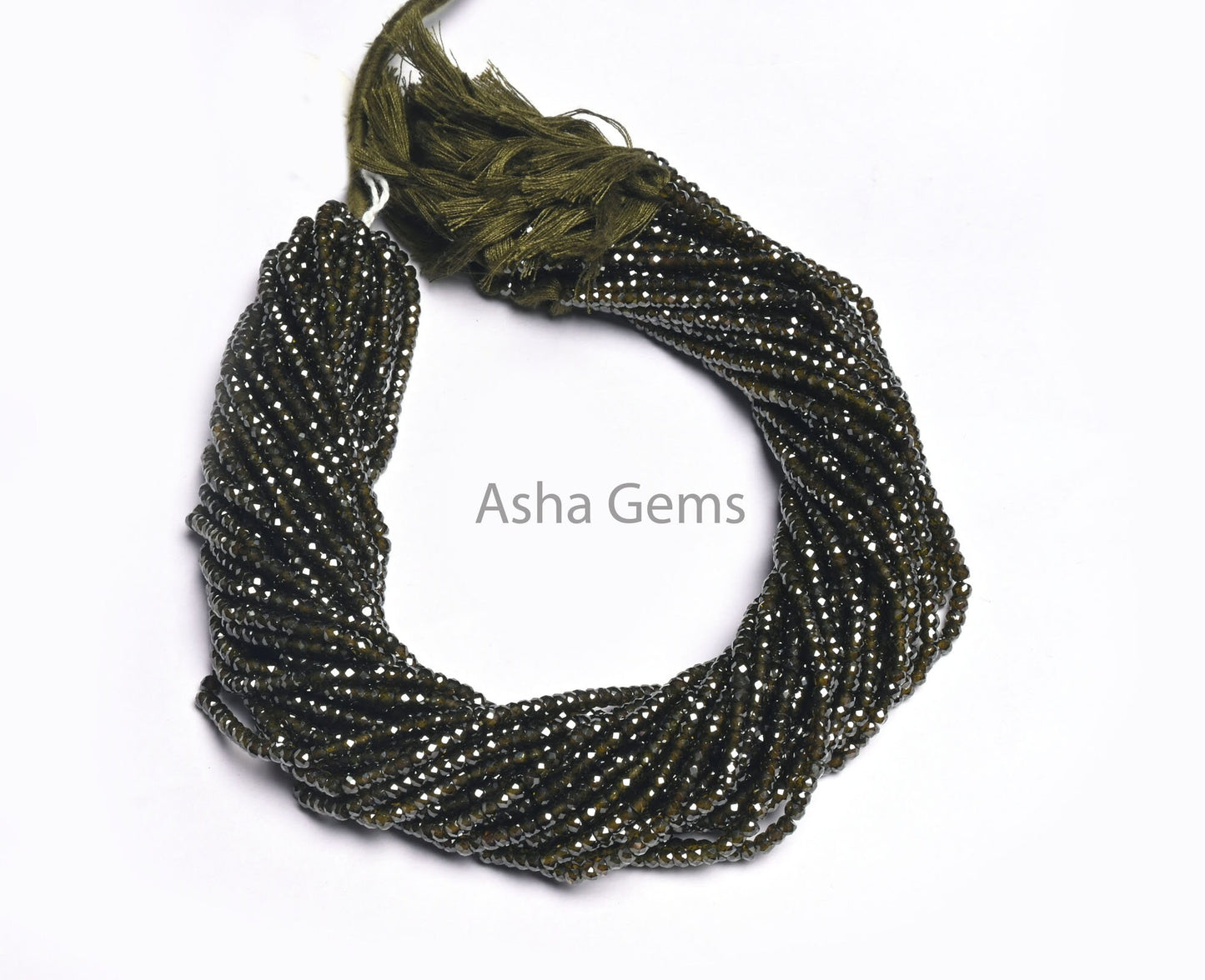 13" Strand Zircon Faceted Beads,3 mm Green Cubic Zirconia Micro Faceted Beads, AAA Hina Green Zircon Machine Cut Rondelle Beads Jewelry SALE