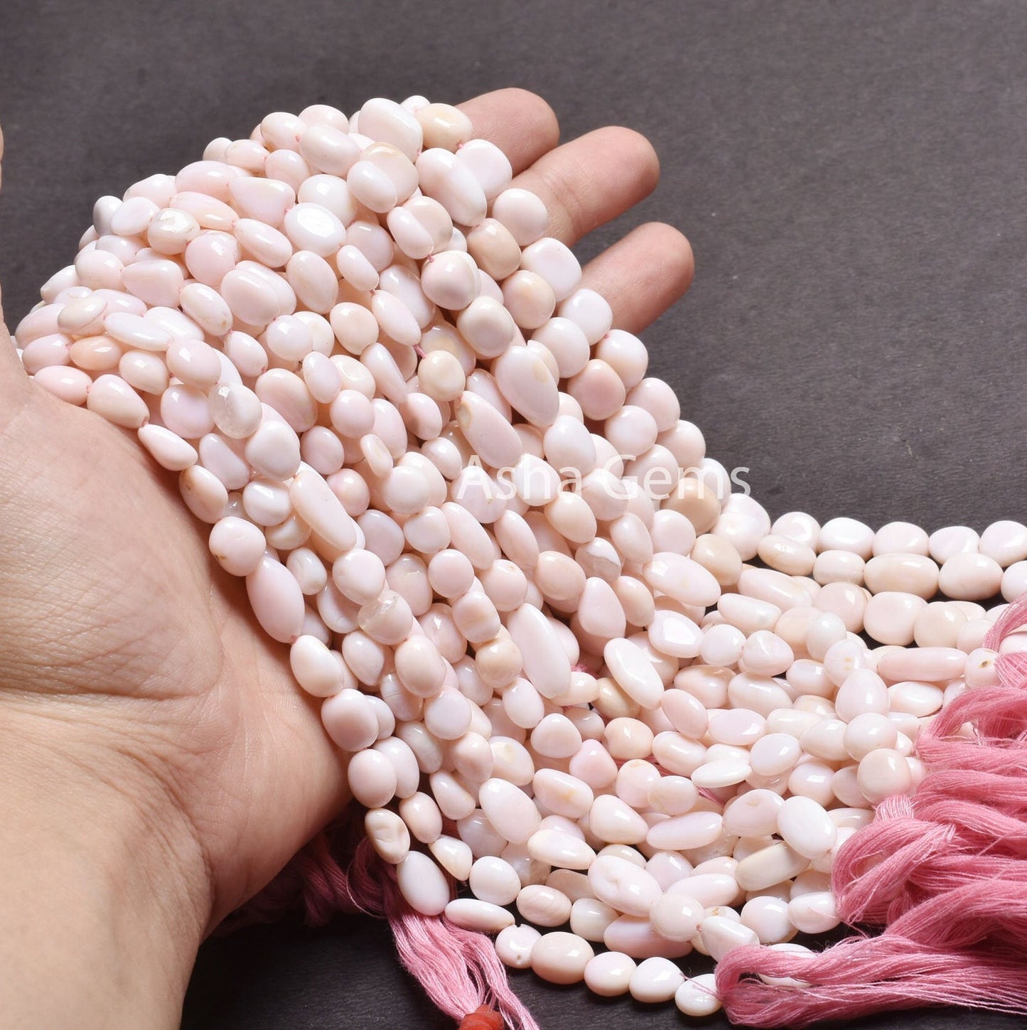 Pink Opal Smooth Nugget Shape Gemstone Beads,13" Light Baby Pink Opal plain Tumble Handmade Beads, Pink Opal Bead Jewelry Making Craft SALE (AG 22242)