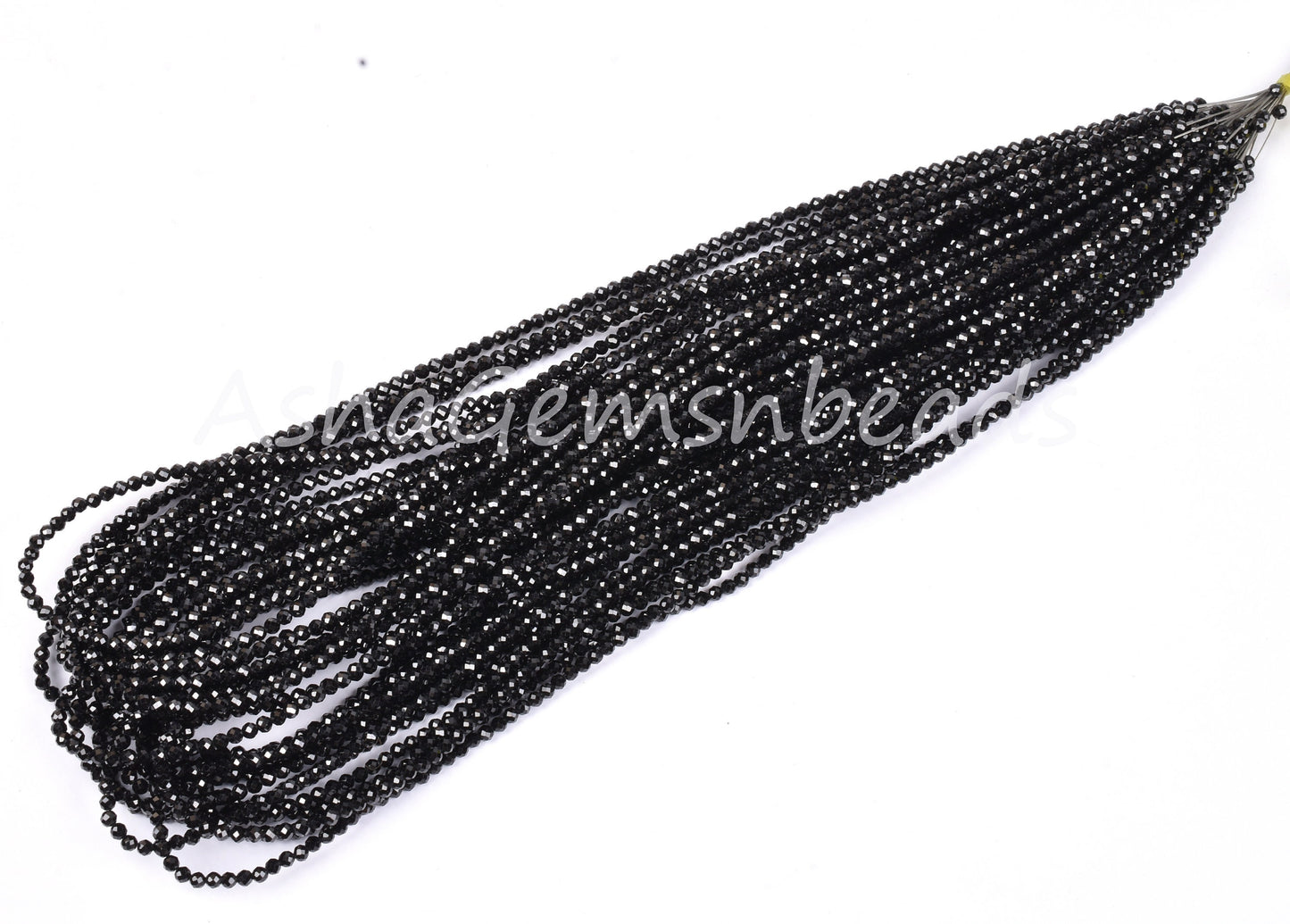 Top Quality Black Spinel Faceted Rondelle Beads, 2 mm AAA Spinel Micro Faceted Gemstone Beads,16"Strand Black Spinel Beads Jewelry Necklace