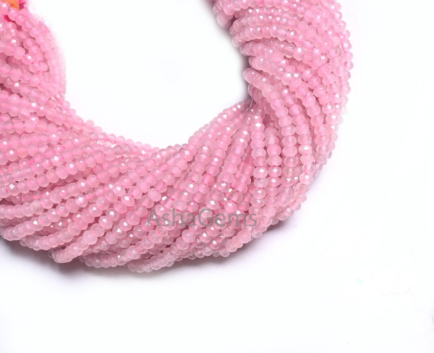 AAA Quality Pink Jade Quartz faceted Rondelle Shape Beads,4.5x3 mm Rose Pink Jade Quartz machine cut Gemstone Loose Beads Jewelry Craft SALE