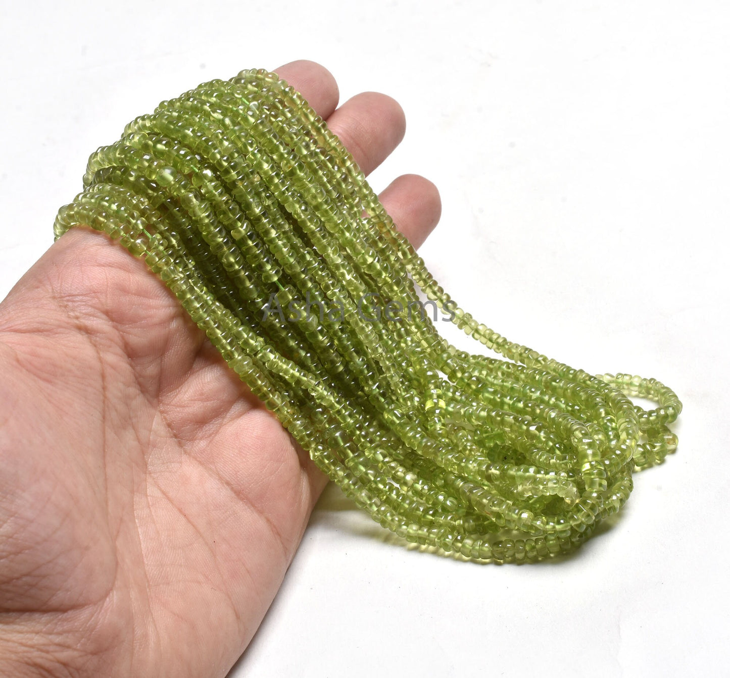16" Strand Green Peridot Smooth Rondelle Beads, Natural Peridot Beads, Peridot Plain Handmade Gemstone Beads Jewelry making Handicraft SALE