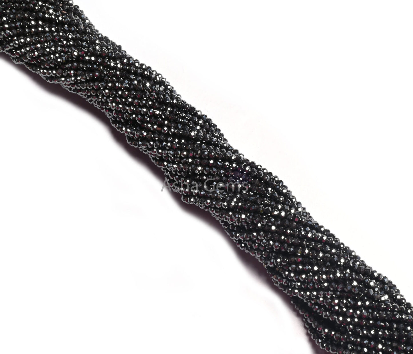 2 mm Natural Hematite Micro Cut Beads,12.5" Fine Quality Gunmetal Faceted Rondelle Tiny Gemstone Beads Jewelry Making Craft,Hematite Beads