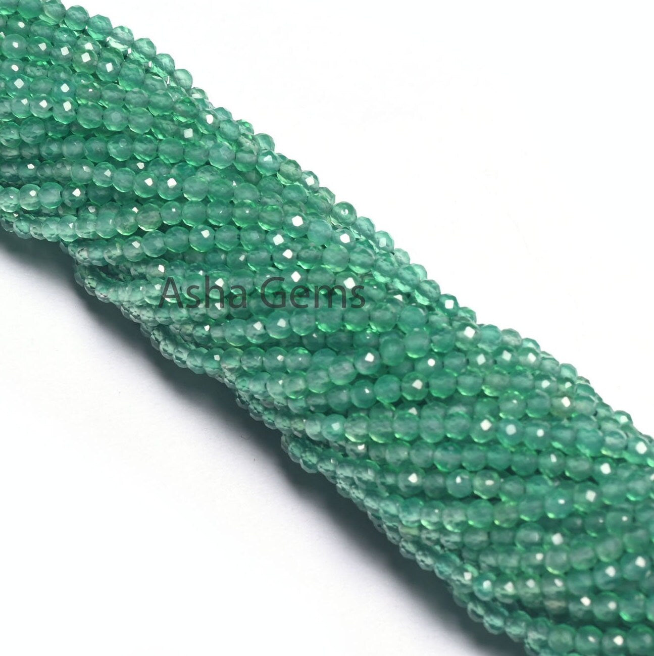Beautiful Natural Green Onyx Micro Cut Rondelle Faceted Gemstone Beads 2.5 mm,AAA Quality Onyx Faceted Roundelle Bead Jewelry Making Crafts
