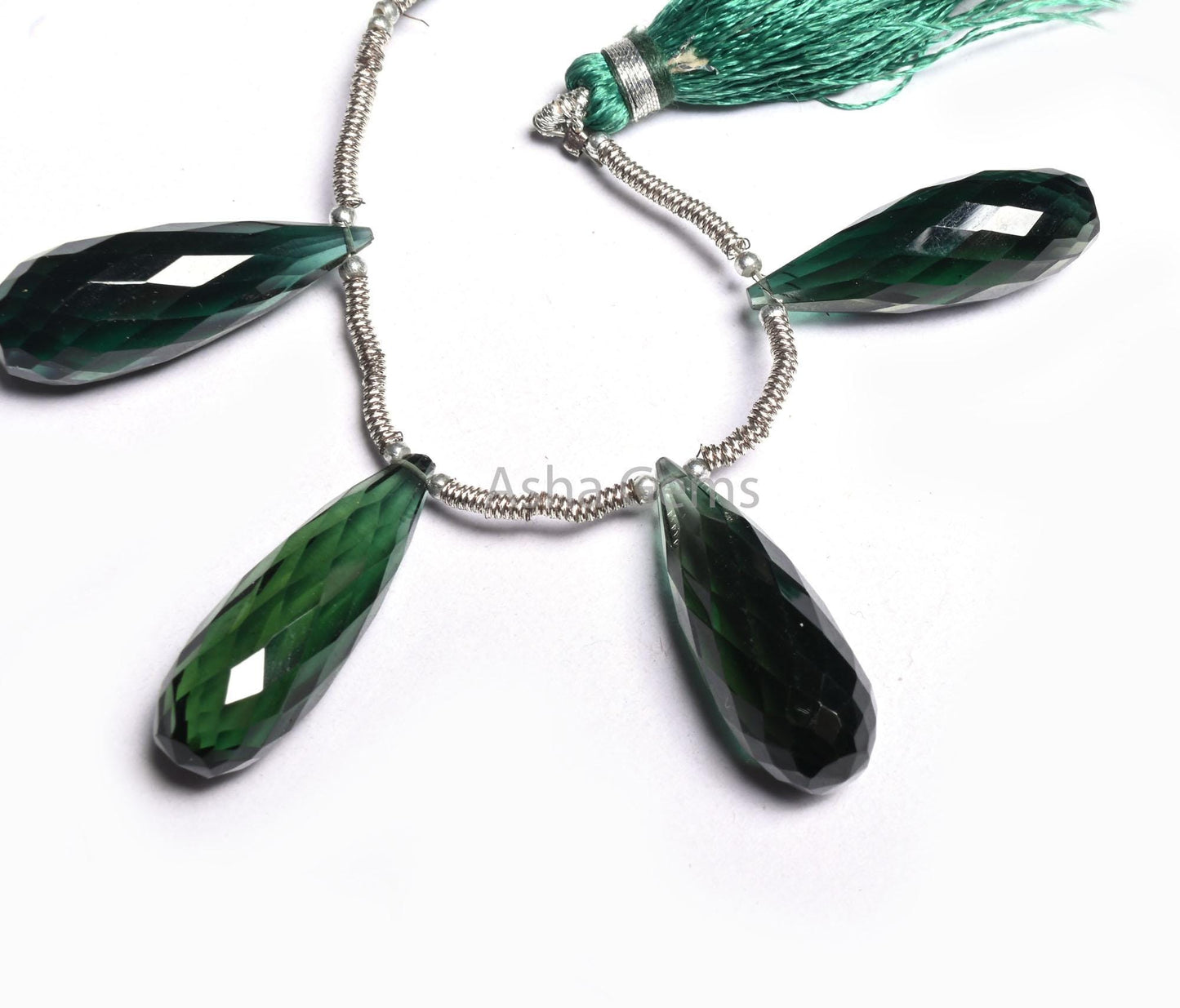 AAA Bottle Green Hydro Fancy Long Drops Faceted Gemstone Beads,8.5x24-9x28 mm Green Hydro Teardrop Briolette Machine Cut Beads Jewelry Craft