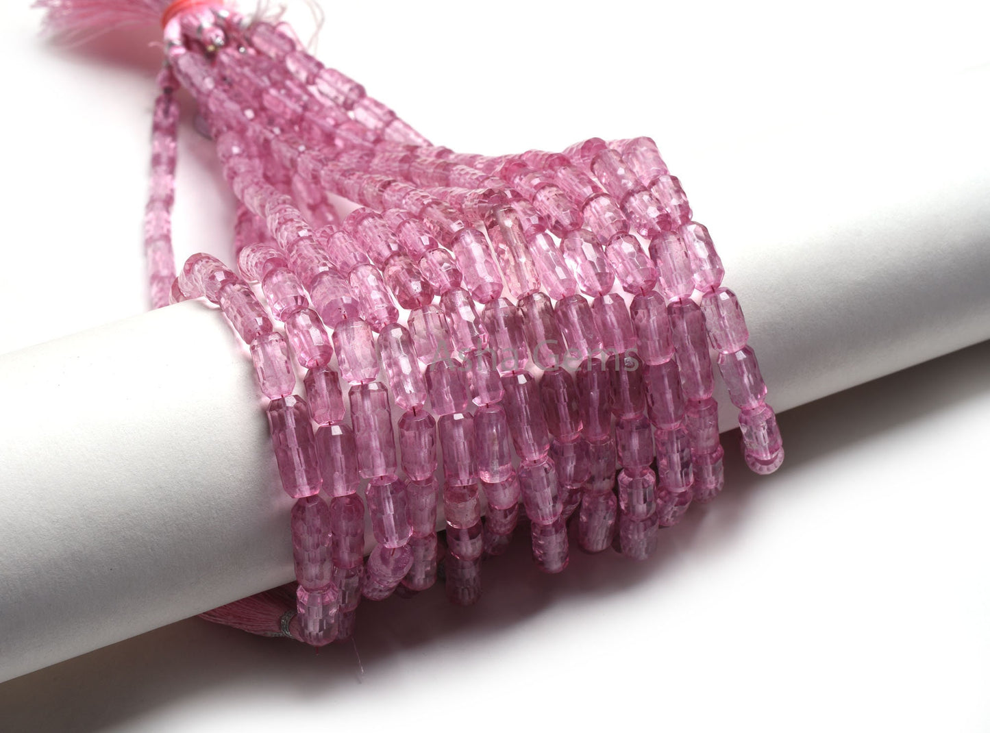 AAA Crystal Pink Coated Concave Cut faceted Beads,10"Strand Gemstone Barrel Shape Concave Cut Faceted Straight Drill Bead Jewelry Craft SALE