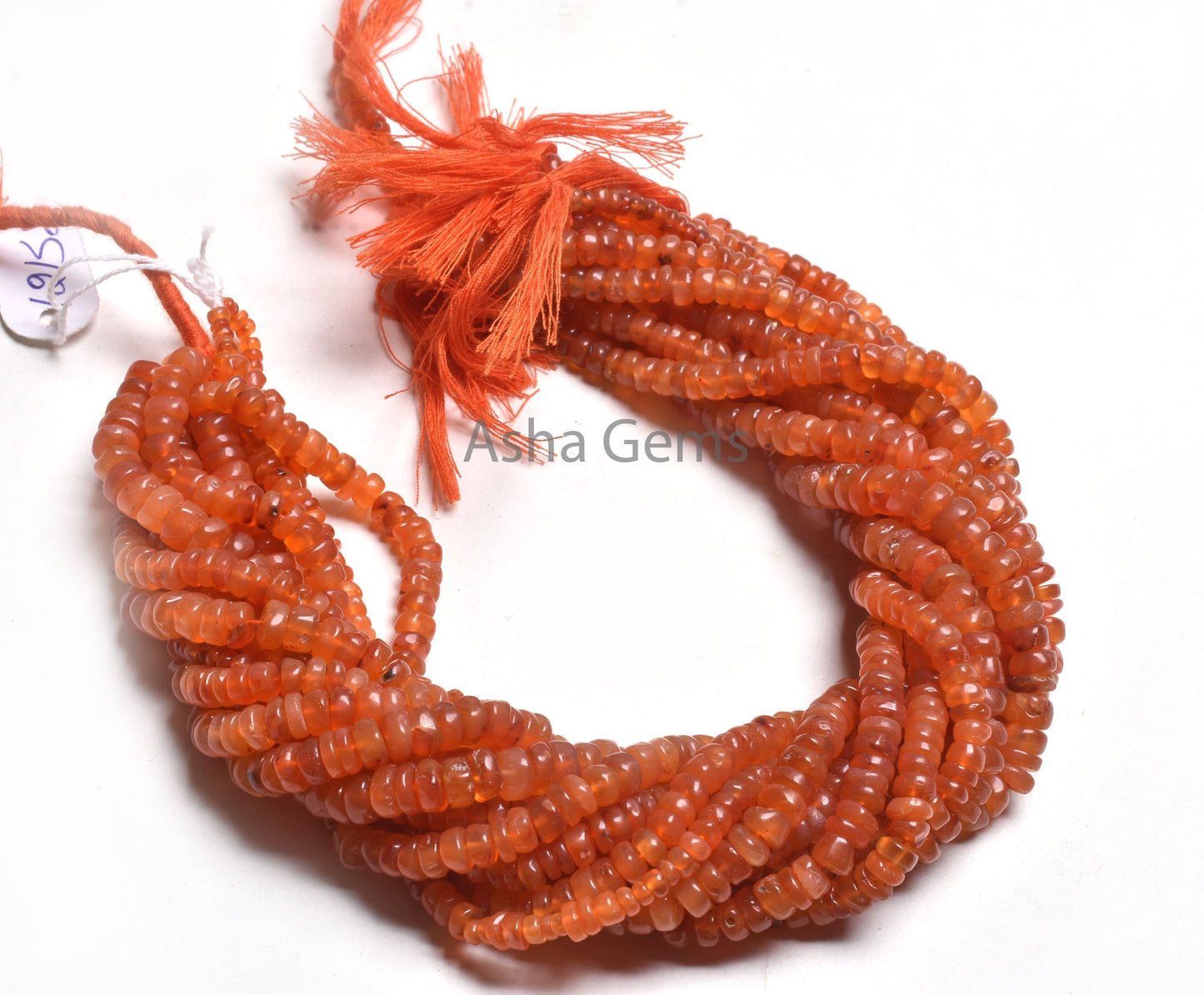 12"Strand Carnelian Smooth Beads, Orange Red Carnelian Plain Handmade Flat Rondelle Gemstone Beads, Carnelian Bead Jewelry Making Handicraft
