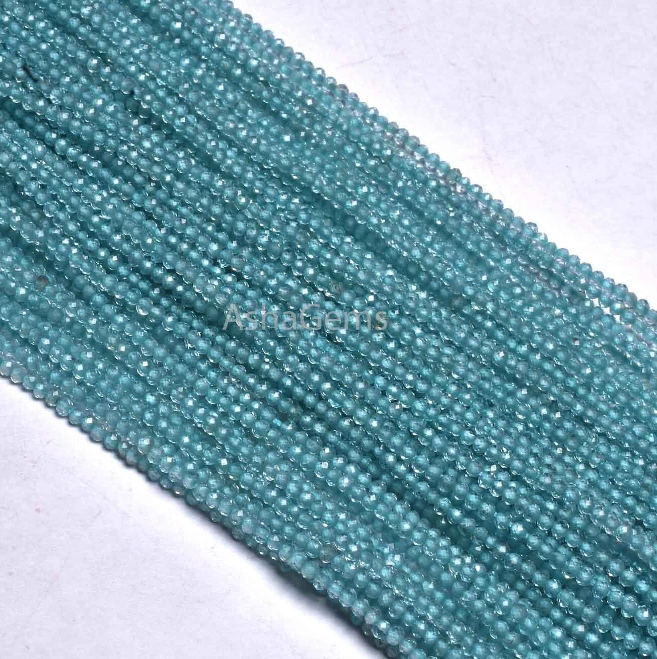 Beautiful Natural Sky Apatite Faceted Rondelle Shape Beads 2 mm micro Cut Gemstone Beads,AAA Quality Blue Apatite Bead ,Jewelry Making SALE