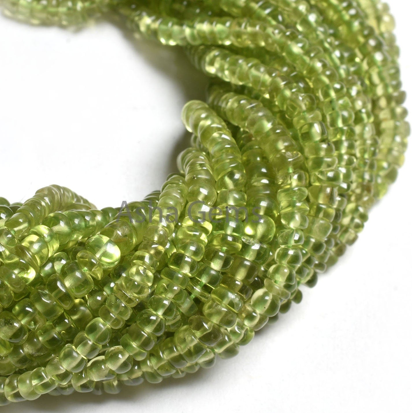 16" Strand Green Peridot Smooth Rondelle Beads, Natural Peridot Beads, Peridot Plain Handmade Gemstone Beads Jewelry making Handicraft SALE