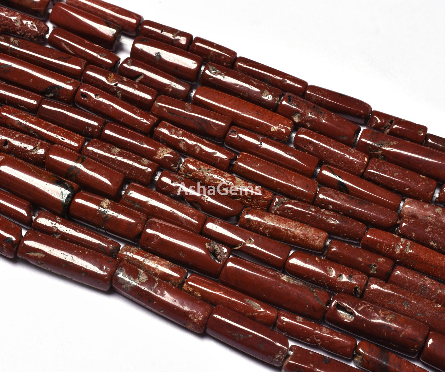 Natural Red Jasper Pipe Shape Gemstone Beads Beautiful Red Jasper Smooth Handmade Tube Shape Briolette Beads For Jewelry Making Crafts SALE