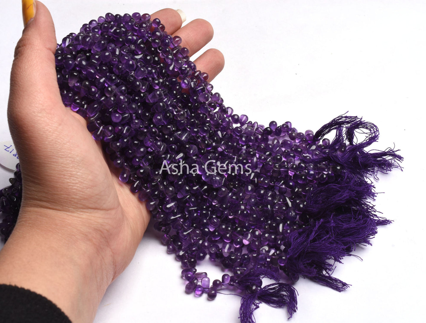 Beautiful Purple Amethyst smooth Drops Shape gemstone Beads,13"Strand Natural African Amethyst Side Drill Plain Teardrop Handmade Beads SALE
