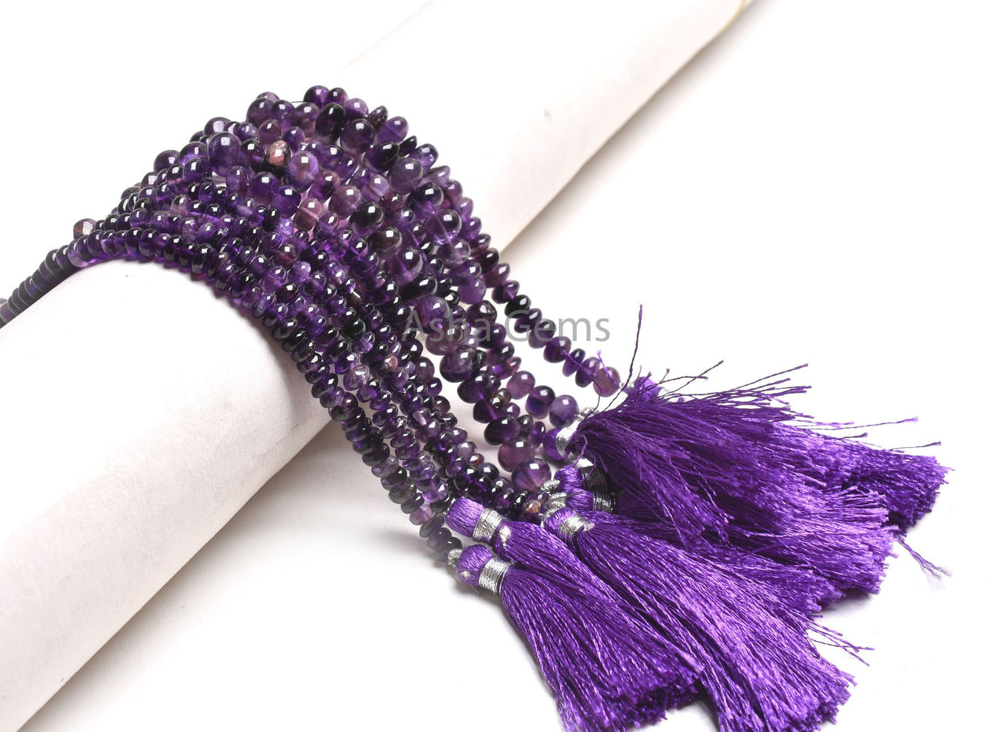 Beautiful Amethyst Smooth Rondelle Shape Beads, Natural Purple Amethyst Plain Handmade Gemstone Loose Beads Amethyst Bead Jewelry Craft SALE