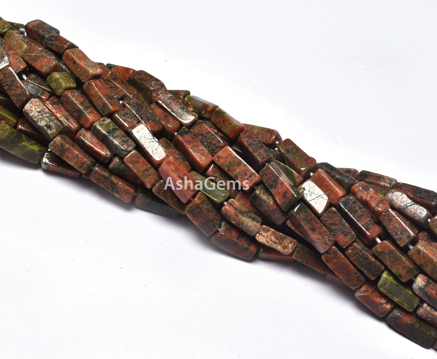 Natural Unakite Smooth Uneven Rectangle Beads Beautiful Unakite Handmade Gemstone Beads 12.5" Strand Unakite Briolette Jewelry Beads Crafts