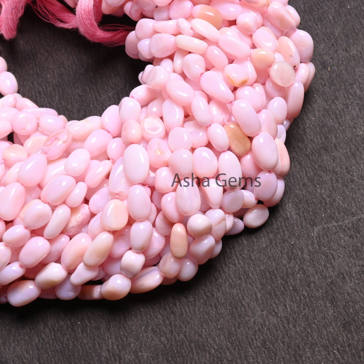 AAA Quality Pink Opal Smooth Nugget Gemstone Loose Beads,5.5-9 mm Pink Opal uneven shape Tiny Tumble Handmade Opal Bead Jewelry Making Craft (AG 22262)