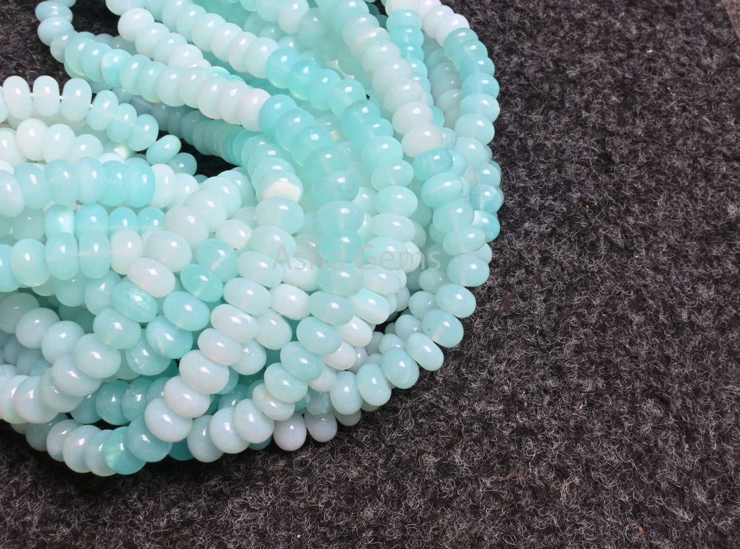 AAA Quality Sky Blue Peru Opal Rondelle Shape Smooth Beads, Beautiful Peruvian Opal Shaded Smooth Gemstone Bead Necklace jewelry Making SALE