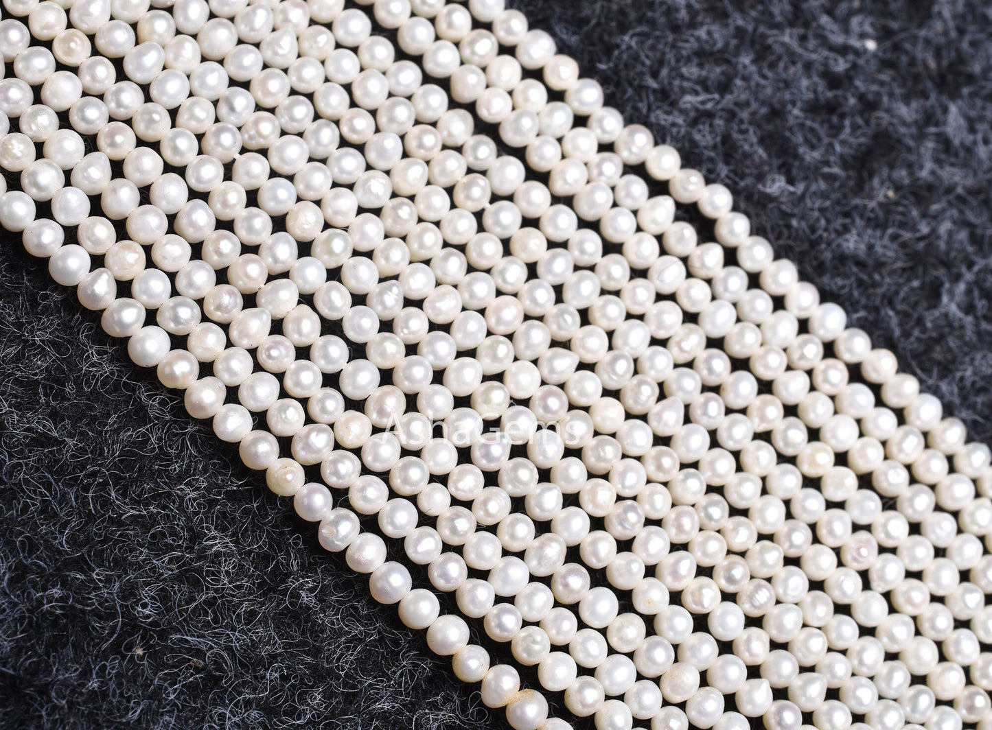 3 mm Natural Fresh water Pearl Beads, White Pearl Center Drill Beads, Real Pearl, Fresh water Pearl Smooth Gemstone Beads Necklace Jewelry