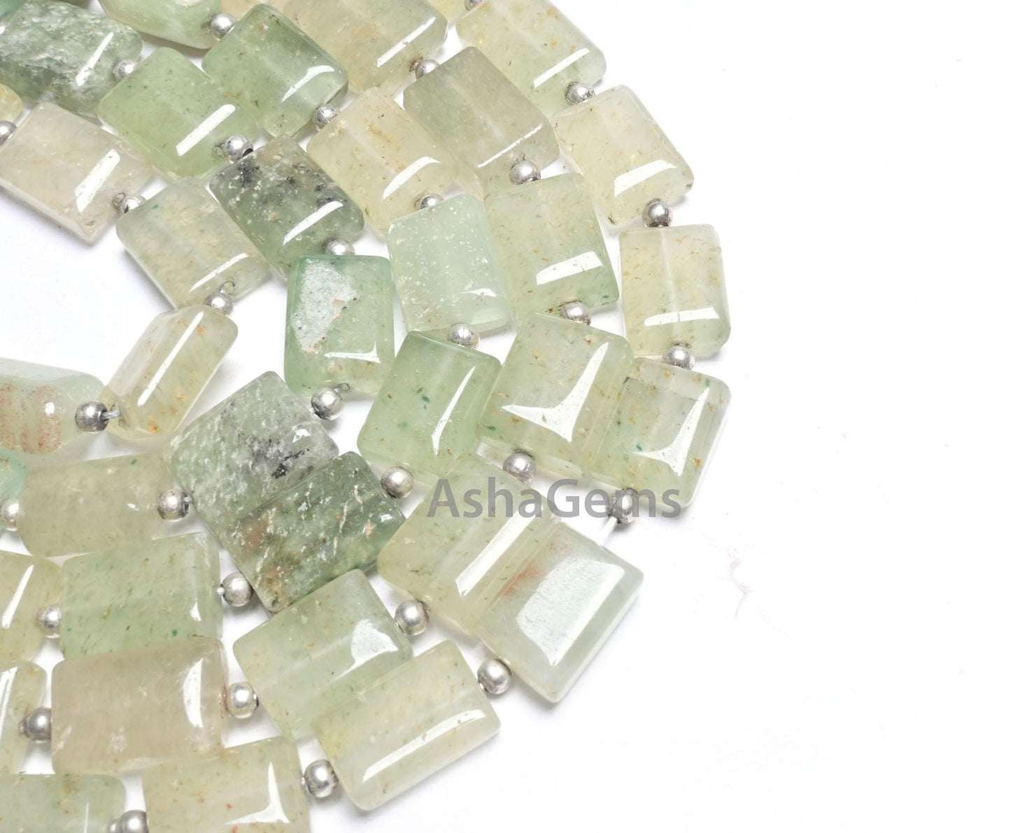 Beautiful Light Green Aventurine Smooth Rectangle Shape Gemstone Beads,9"Natural Aventurine Fancy Chicklet Handmade Margaj Bead Jewelry SALE