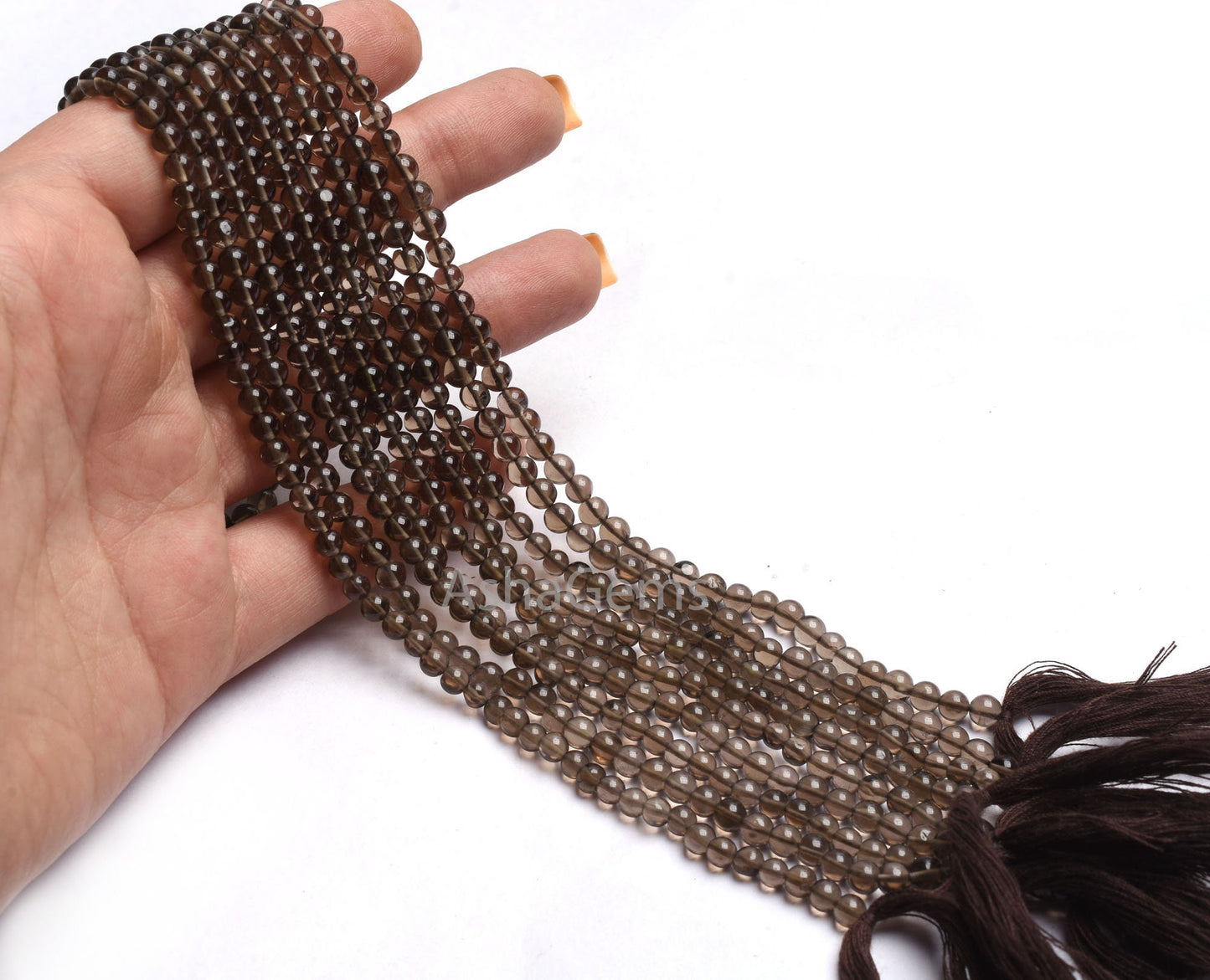 4 mm Natural Smoky Quartz Round Shape Gemstone Beads,13" Strand Fine Smoky Smooth Round Ball Beads, Smoky Beads Jewelry makings Crafts SALE