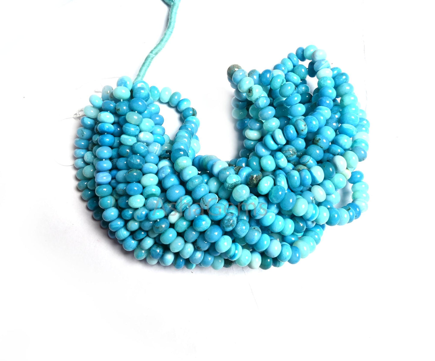 Fine Quality Blue Opal Smooth Rondelle Shape Gemstone Beads,8mm Shaded Blue Opal Plain Handmade Opal Bead Jewelry Making Necklace Craft SALE