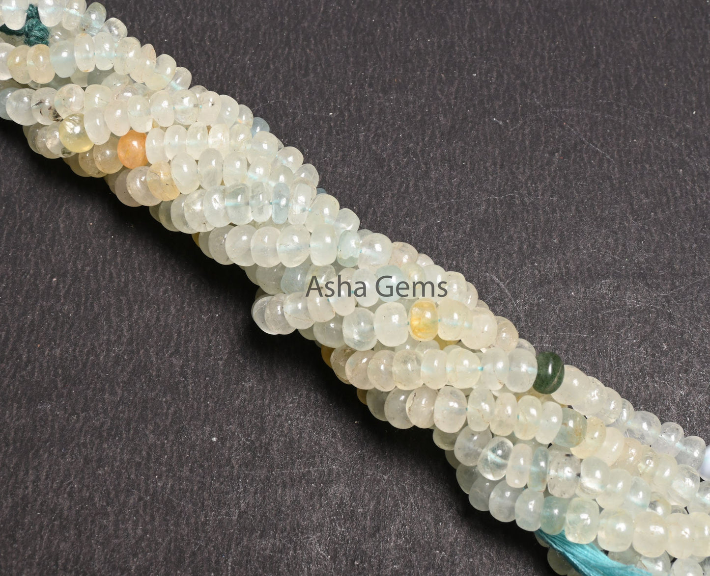 Natural Raw Aquamarine Handmade Uneven Rondelle Beads,8" Shaded Light Aqua Blue Smooth Gemstone Loose Beads, Aquamarine Bead Jewelry makings