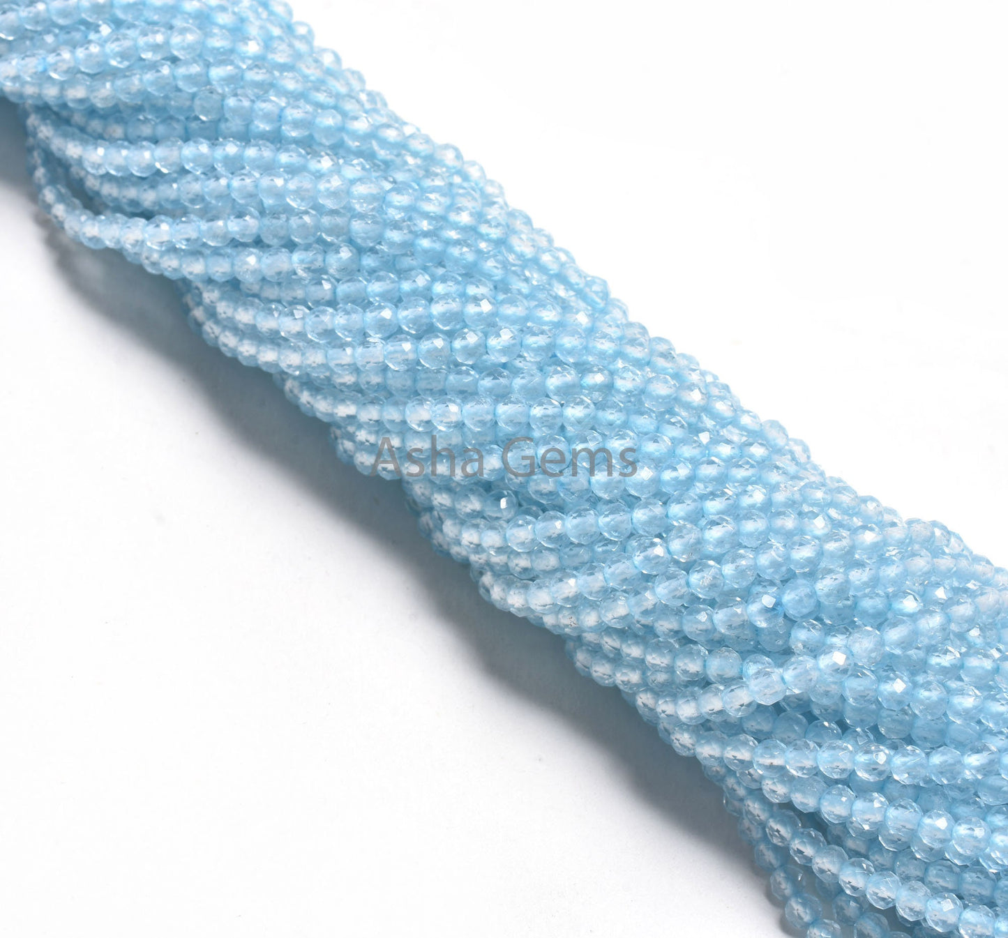 3.2 mm AAA Quality Topaz Sky Blue Coated Micro Cut Round Gemstone Beads, Natural Topaz Machine Cut Round Ball Beads, Coated Blue Topaz Beads