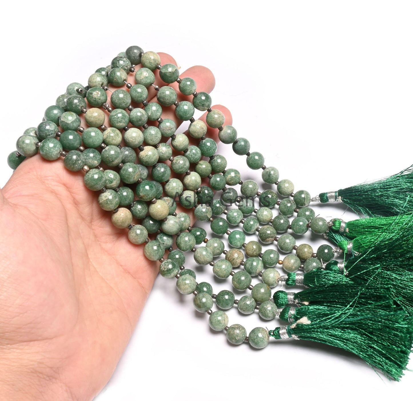 Beautiful Green Margaj Smooth Round Ball Gemstone Beads,8" Green Aventurine Bead, margaj Plain Round Shape Beads Jewelry Making Handicraft