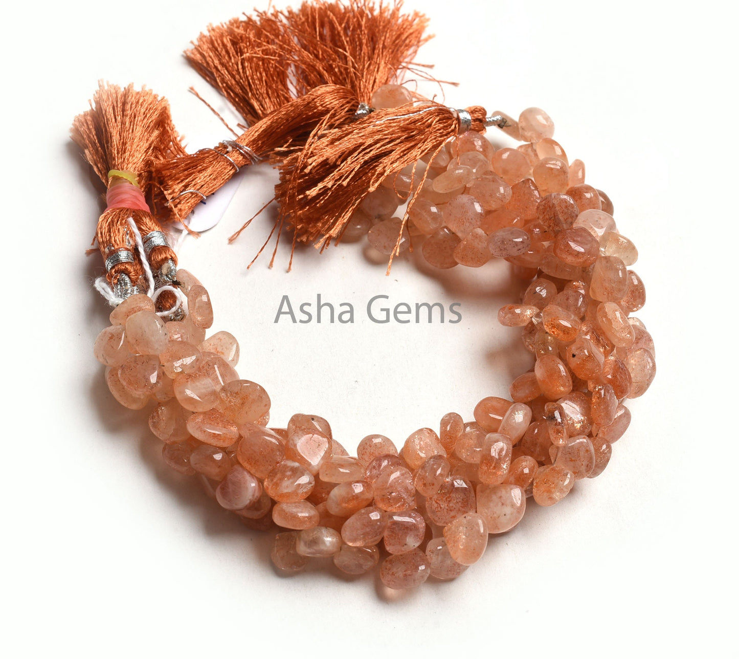 9" Strand Sunstone Smooth Heart Shape Gemstone Beads, Shaded Red Sunstone Beads, Sunstone Handmade Heart Side Drill Beads Jewelry Craft SALE