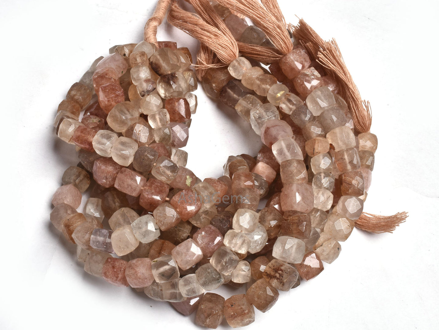 Natural Rutile faceted Box shape gemstone beads,8" Strand Multi Rutile Beads, golden Rutile Copper rutile 3D Cube box beads For Jewelry SALE