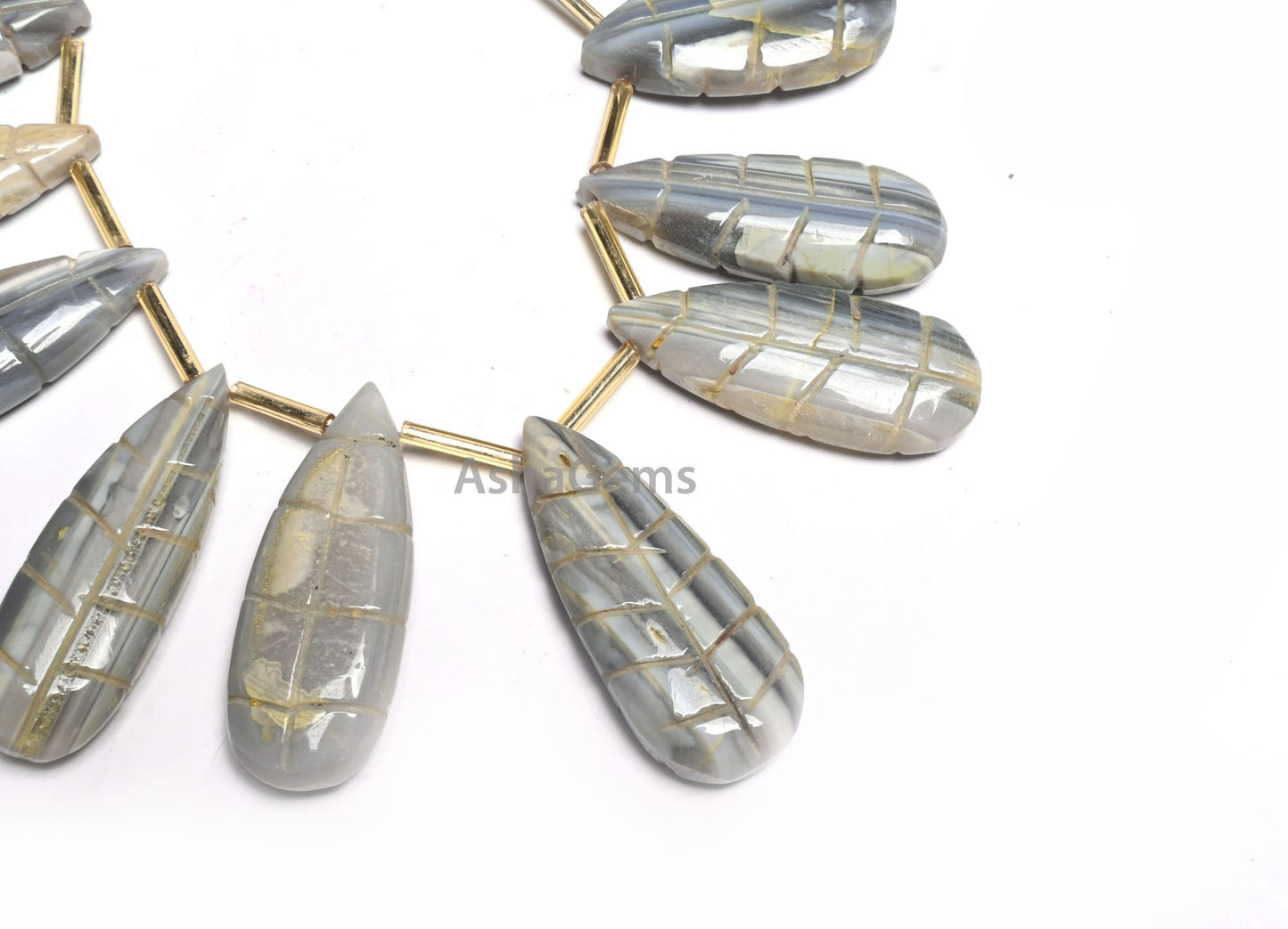 Beautiful Shaded Grey Green Opal Carved Pears Shape Gemstone Beads, Opal Carving Fancy Shape Handmade Carved Teardrop Beads Jewelry Makings