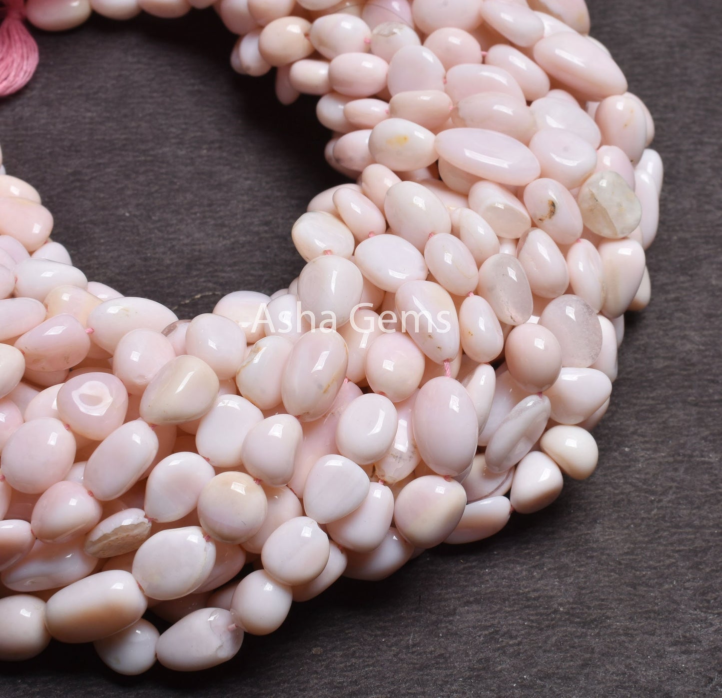 Pink Opal Smooth Nugget Shape Gemstone Beads,13" Light Baby Pink Opal plain Tumble Handmade Beads, Pink Opal Bead Jewelry Making Craft SALE (AG 22242)