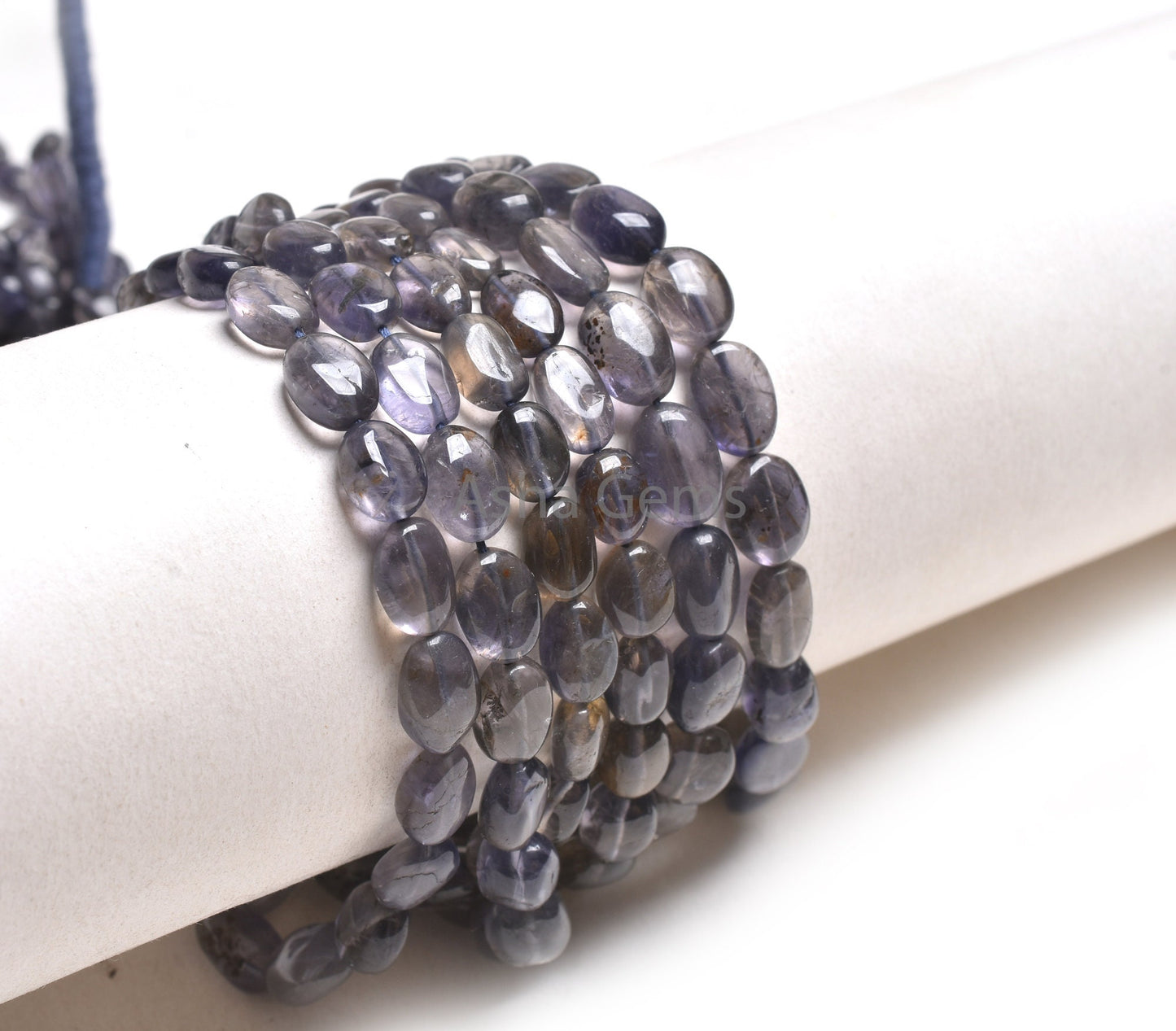 Beautiful Natural Iolite Smooth Oval Handmade Beads,16" Fine Blue Iolite Plain Oval Straight Drill Gemstone Beads, Iolite Beads Jewelry SALE