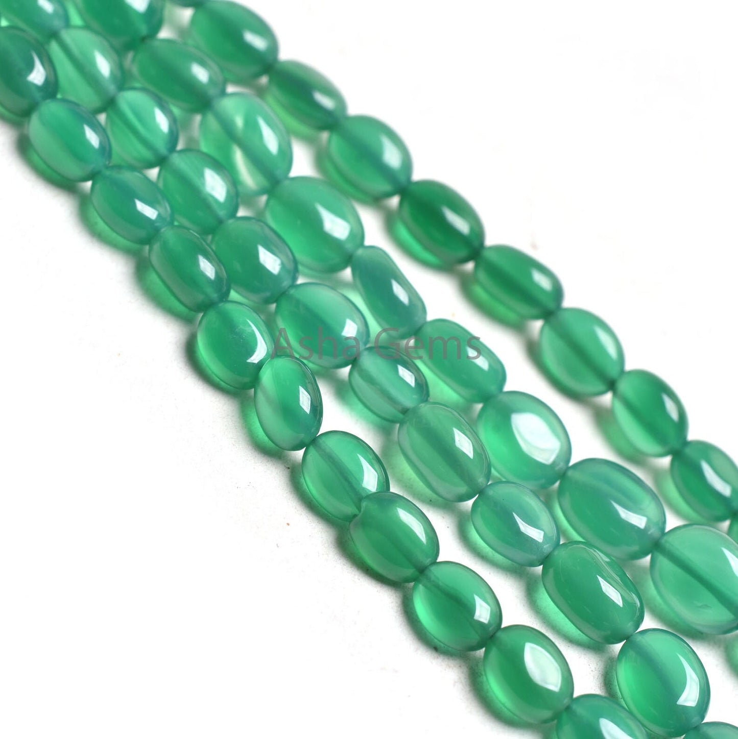 AAA Green Onyx Smooth Oval Shape Beads, Beautiful Green Onyx Oval Beads,12.5" Strand Onyx Handmade Gemstone Beads Loose Onyx Beads, Jewelry