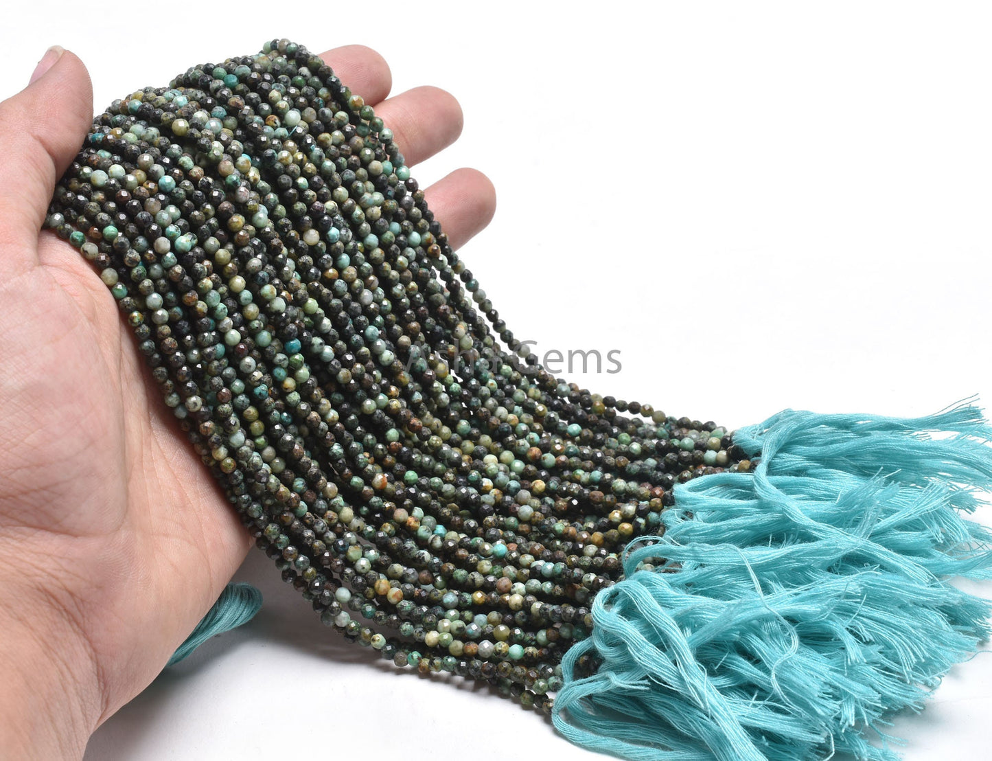 3.2mm Natural Tibetan Turquoise Faceted Roundelle Gemstone Beads, Tibetan Turquoise Machine Cut Round Ball Turquoise Micro Cut Beads Jewelry