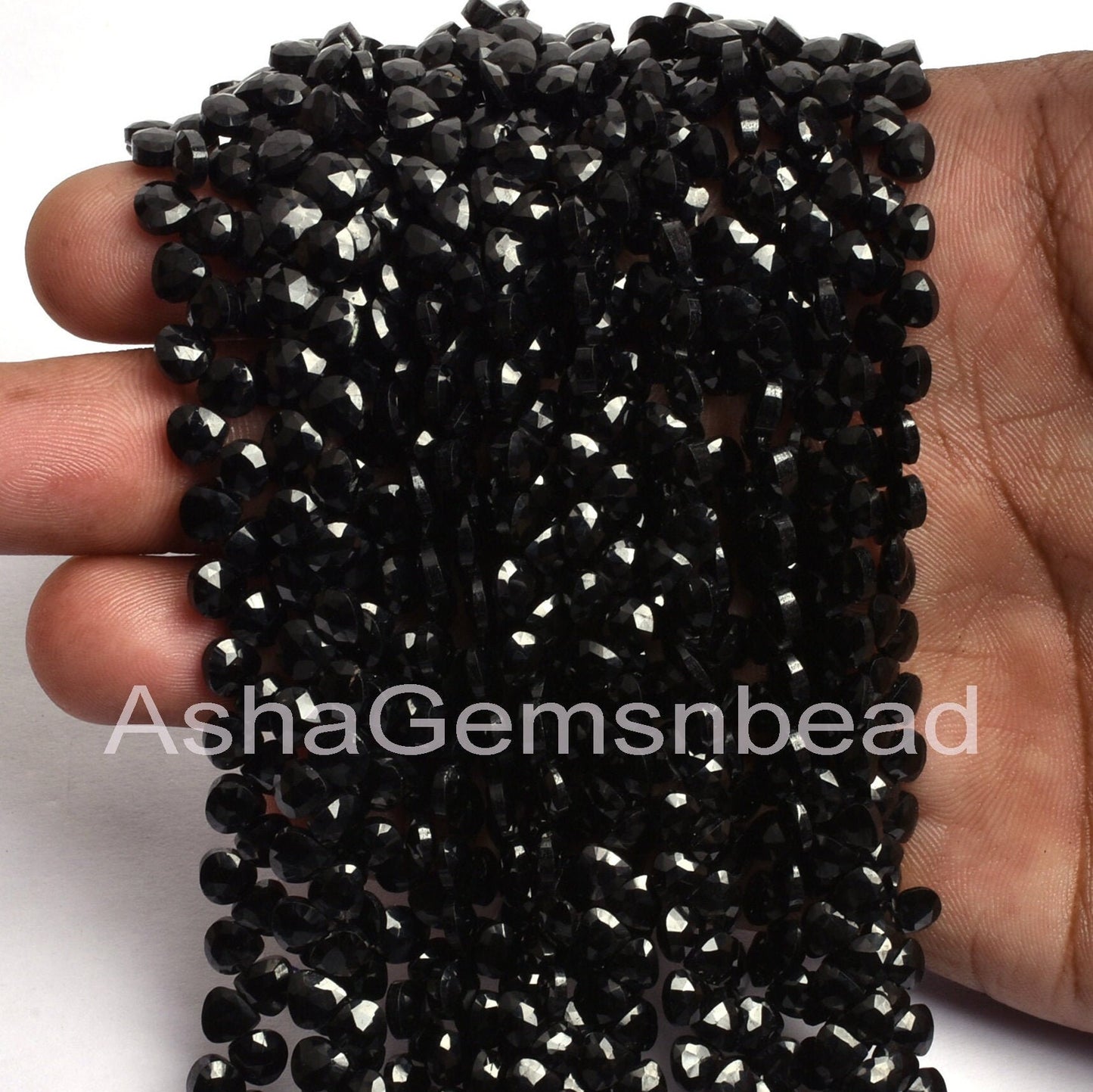5mm AAA Quality Natural Black Spinel Faceted Heart Shape Beads, Black Spinel Machine Cut Tiny Heart Briolette Gemstone Bead Jewelry Makings