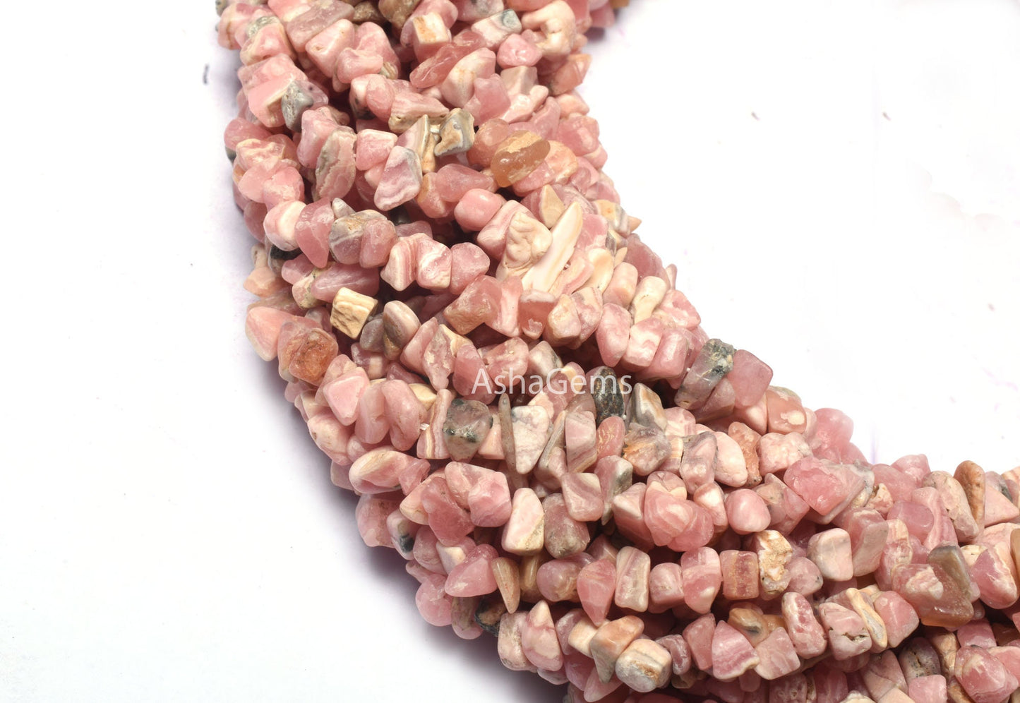 34" Strand Natural Rhodochrosite Uncut Chip Gemstone Beads, Pink Rhodochrosite Raw Rough Smooth Nugget Bead, Rhodochrosite Bead Jewelry SALE