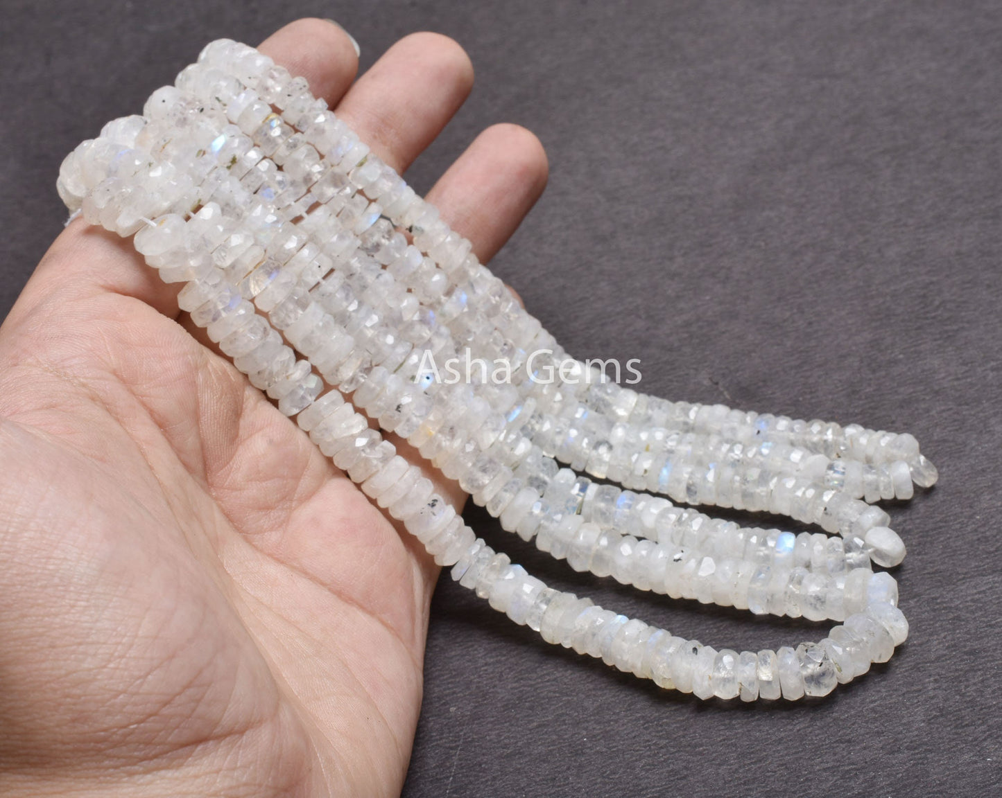 Beautiful Rainbow Moonstone Faceted Heishi Tyre Gemstone Beads, Natural Blue Fire Rainbow Moonstone Flat Wheel Shape Bead Jewelry Craft SALE