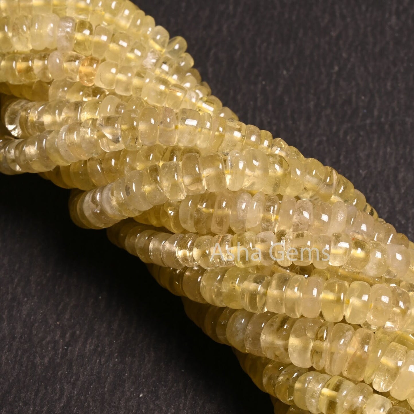 Beautiful Lemon Quartz Smooth Wheel Shape Beads,16" Natural Lemon Yellow Heishi Tyre Beads Gemstone Flat Tyre Bead Jewelry Making Craft SALE