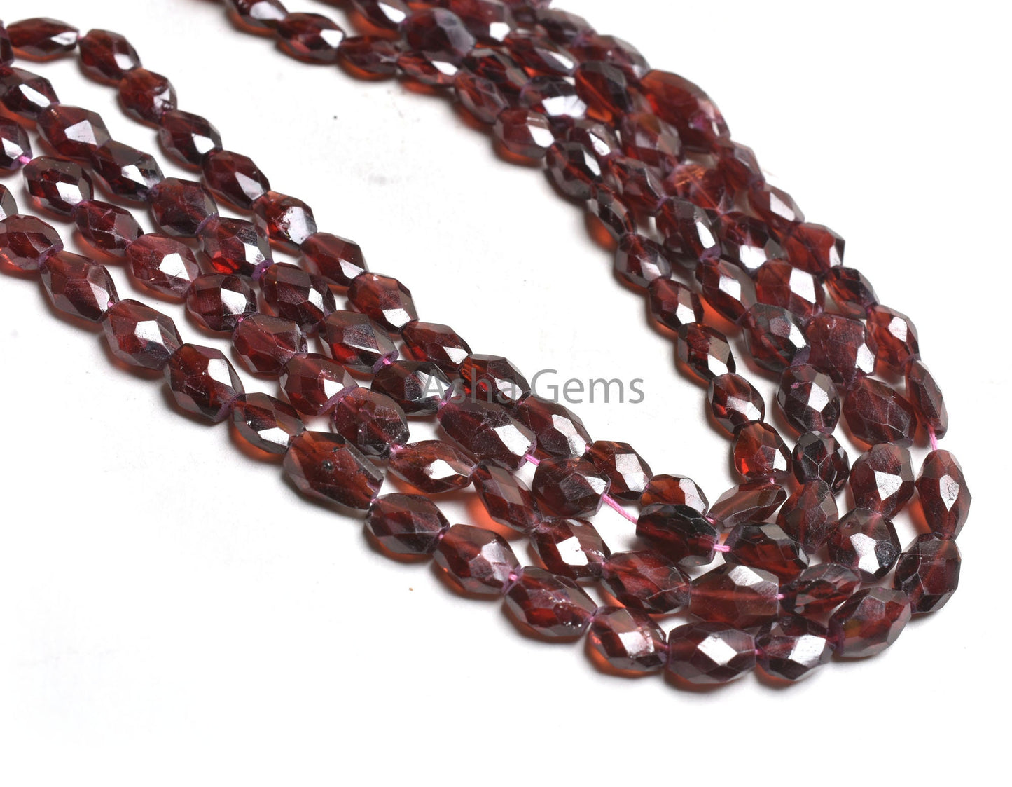 Red Garnet Faceted Oval Shape Gemstone Beads, Fine Quality Natural Garnet Indian Hand Cut Oval Briolette Straight Drill Garnet Beads Crafts