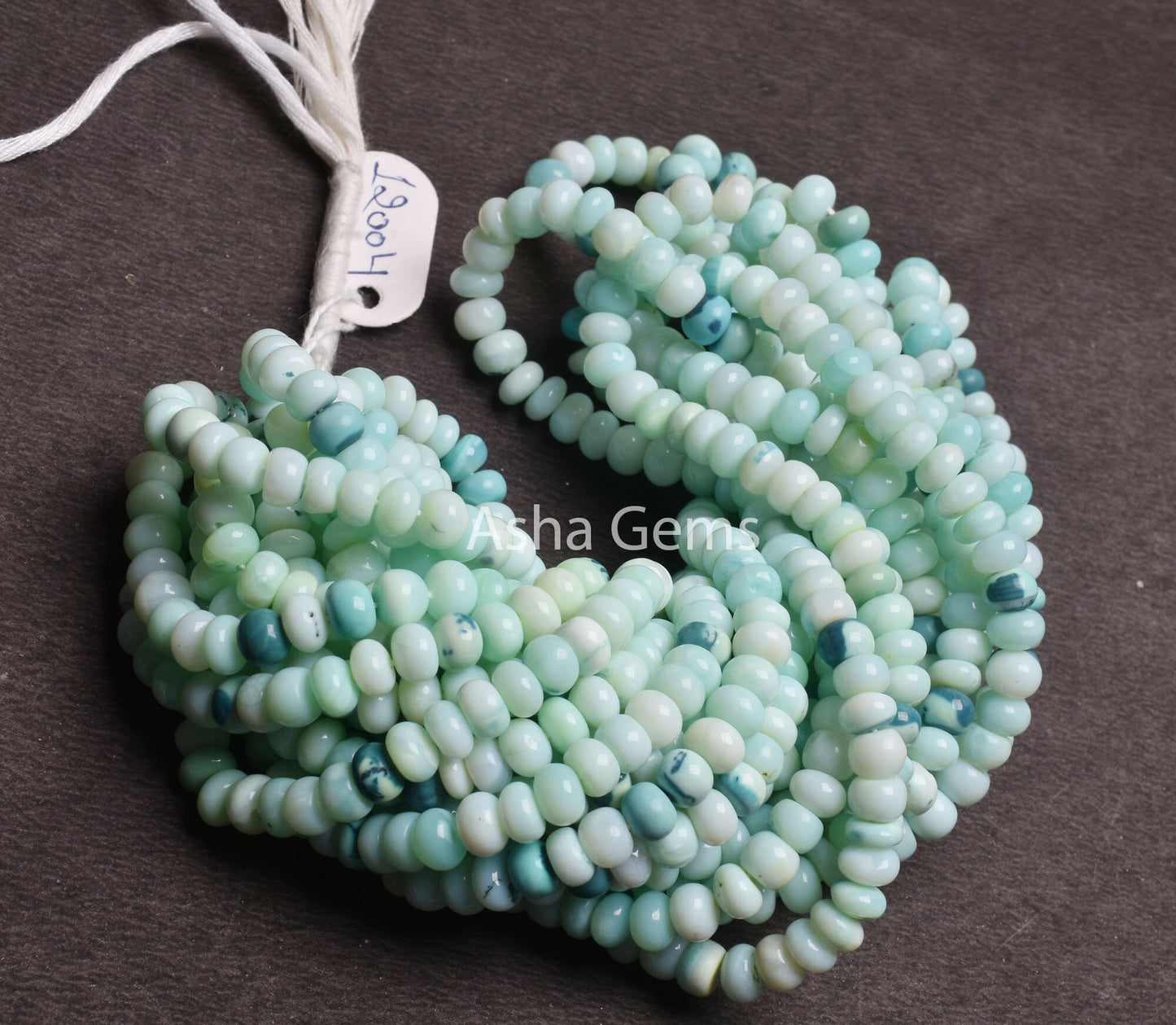 16"Strand Shaded Blue Green Peru Opal Rondelle Shape Smooth Beads, 6.5-7mm Opal Plain Handmade Gemstone Beads jewelry Making Craft SALE Opal