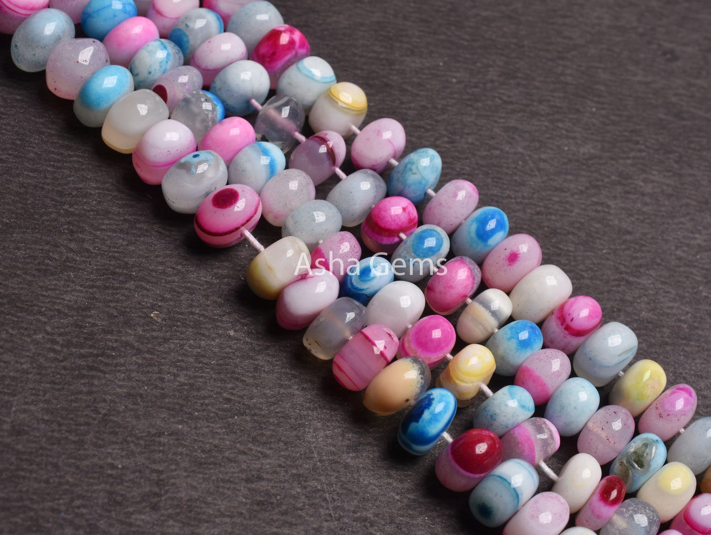 Beautiful Multi Color Opal Smooth Rondelle Shape Disco Beads, Colorful Disco Beads Opal Strand For Jewelry Making Crafts Opal Gemstone Bead