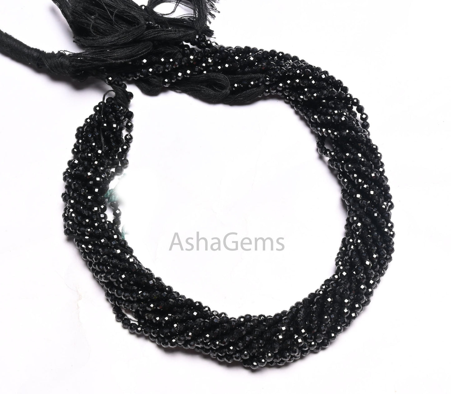 3x3 mm Black Spinel Micro Cut Round Shape Gemstone Beads, AAA Natural Coal Black Spinel Faceted Round Ball Beads, Spinal Beads Jewelry Craft
