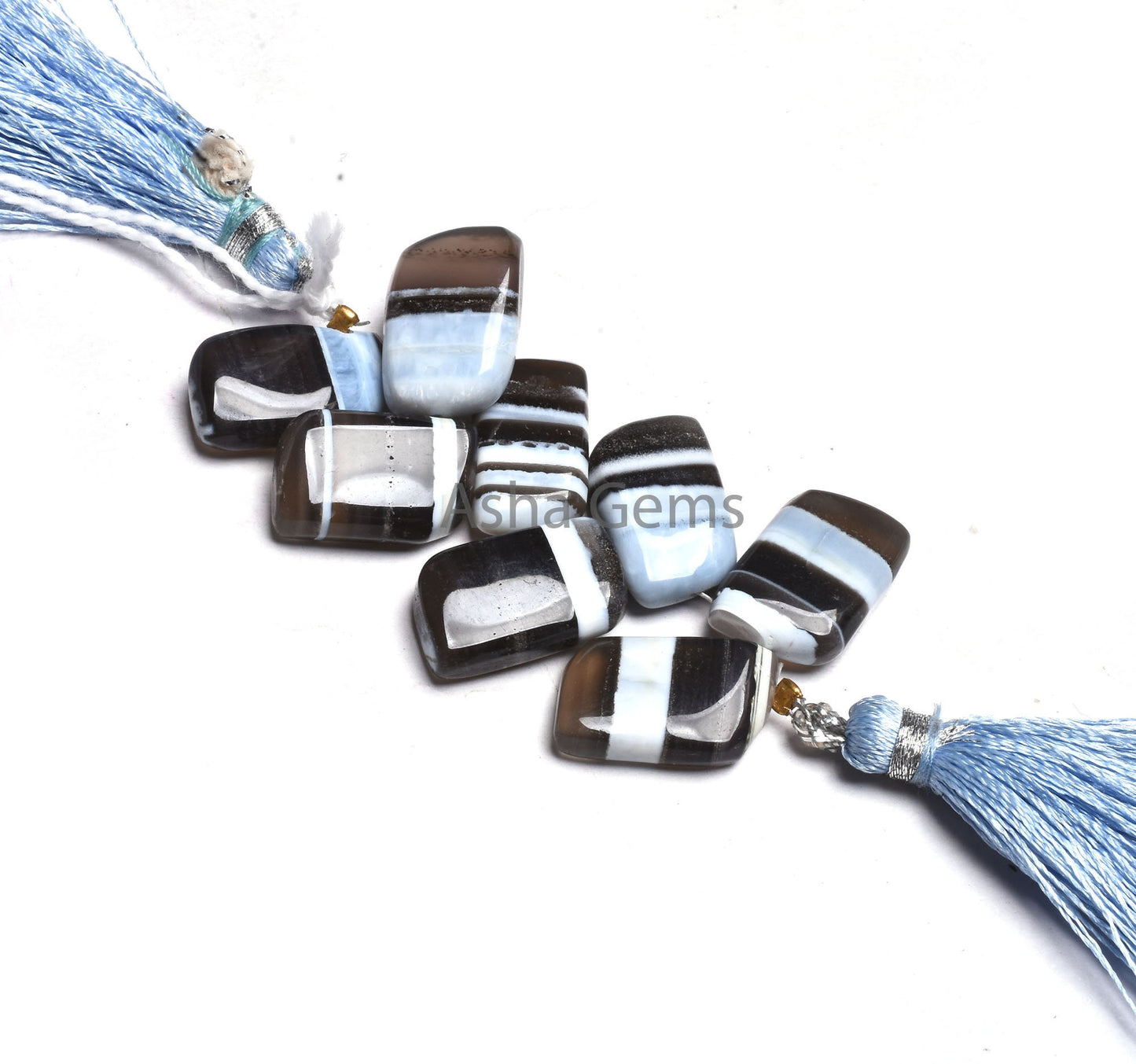 Beautiful Blue Boulder Opal Fancy Wave Shape Gemstone Beads, Boulder Opal smooth Side Drill Fancy Beads, Blue Opal Beads Jewelry Craft SALE
