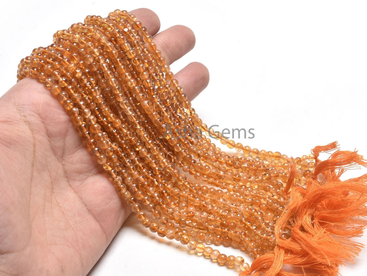 AAA Quality Citrine Quartz Smooth Round Ball Gemstone Beads,3.5,4,4.5 mm Natural Yellow Citrine Plain Round Shape Beads Citrine Jewelry SALE
