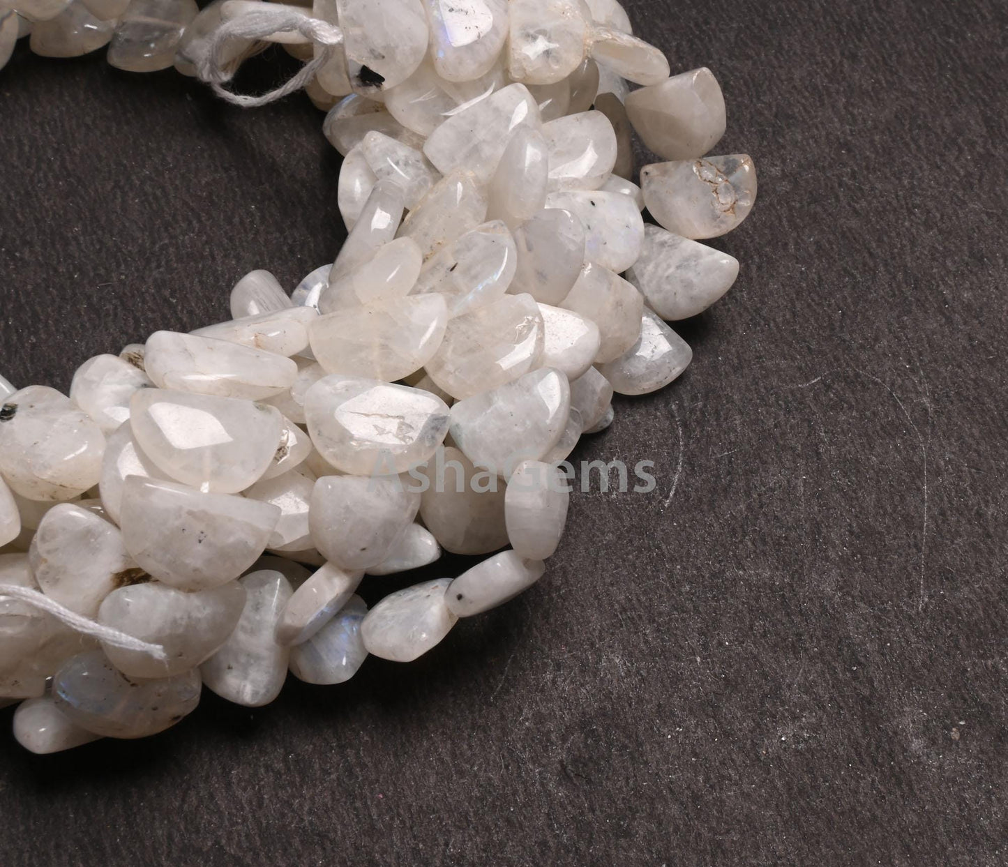 Beautiful Rainbow Moonstone fancy D Shape Smooth Gemstone beads,9"Blue Fire rainbow moonstone Half moon Straight drill handmade Bead Jewelry