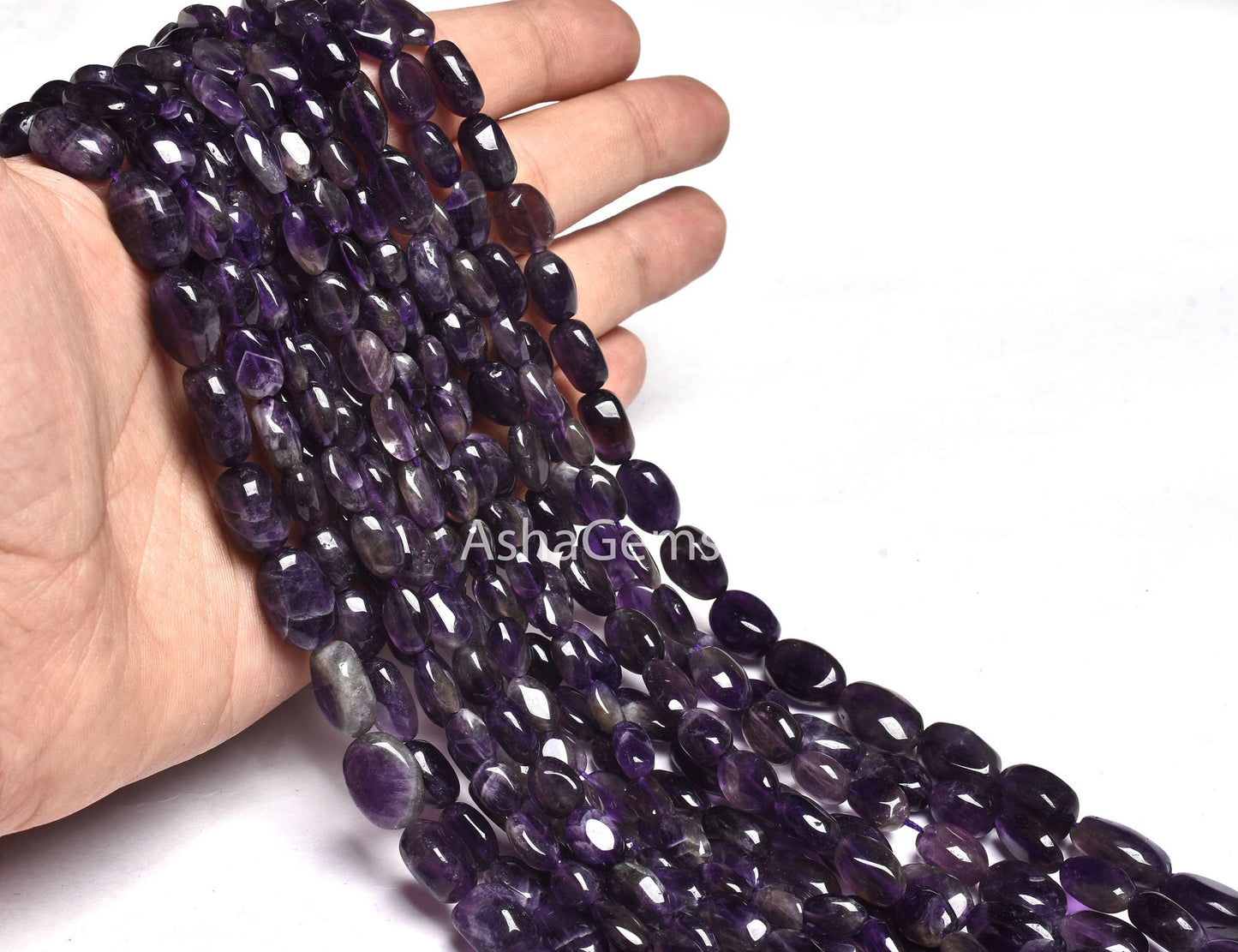 13" Strand Natural Amethyst Plain Handmade Oval Gemstone Beads, African Amethyst Smooth Uneven oval Beads, Amethyst beads For Jewelry Crafts