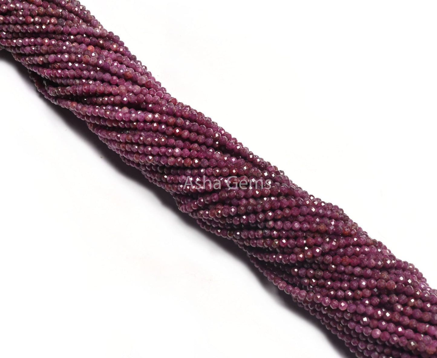 Genuine Red Ruby Micro Cut Faceted Rondelle Shape Tiny Beads,2 mm Shaded Red Ruby machine Cut Gemstone Beads,Fine Ruby Beads Jewelry Crafts