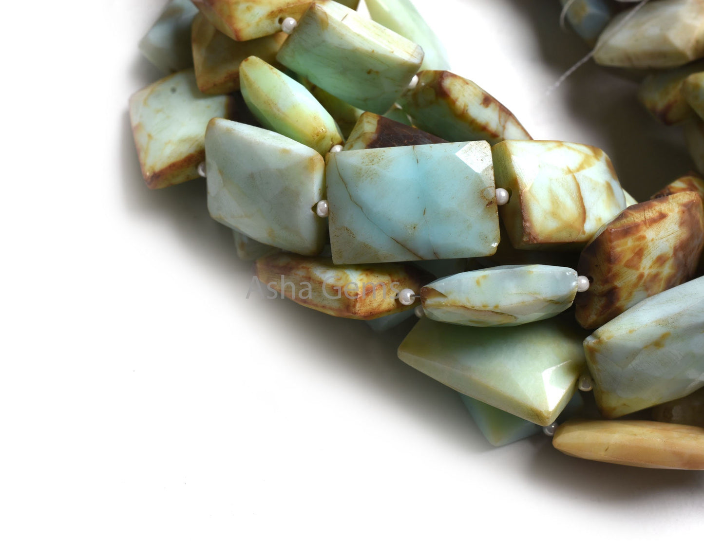 Beautiful Peru Boulder Opal Faceted Rectangle Beads,8"Strand natural Boulder Opal Fancy Shape Gemstone Straight Drill Bead Opal Jewelry SALE
