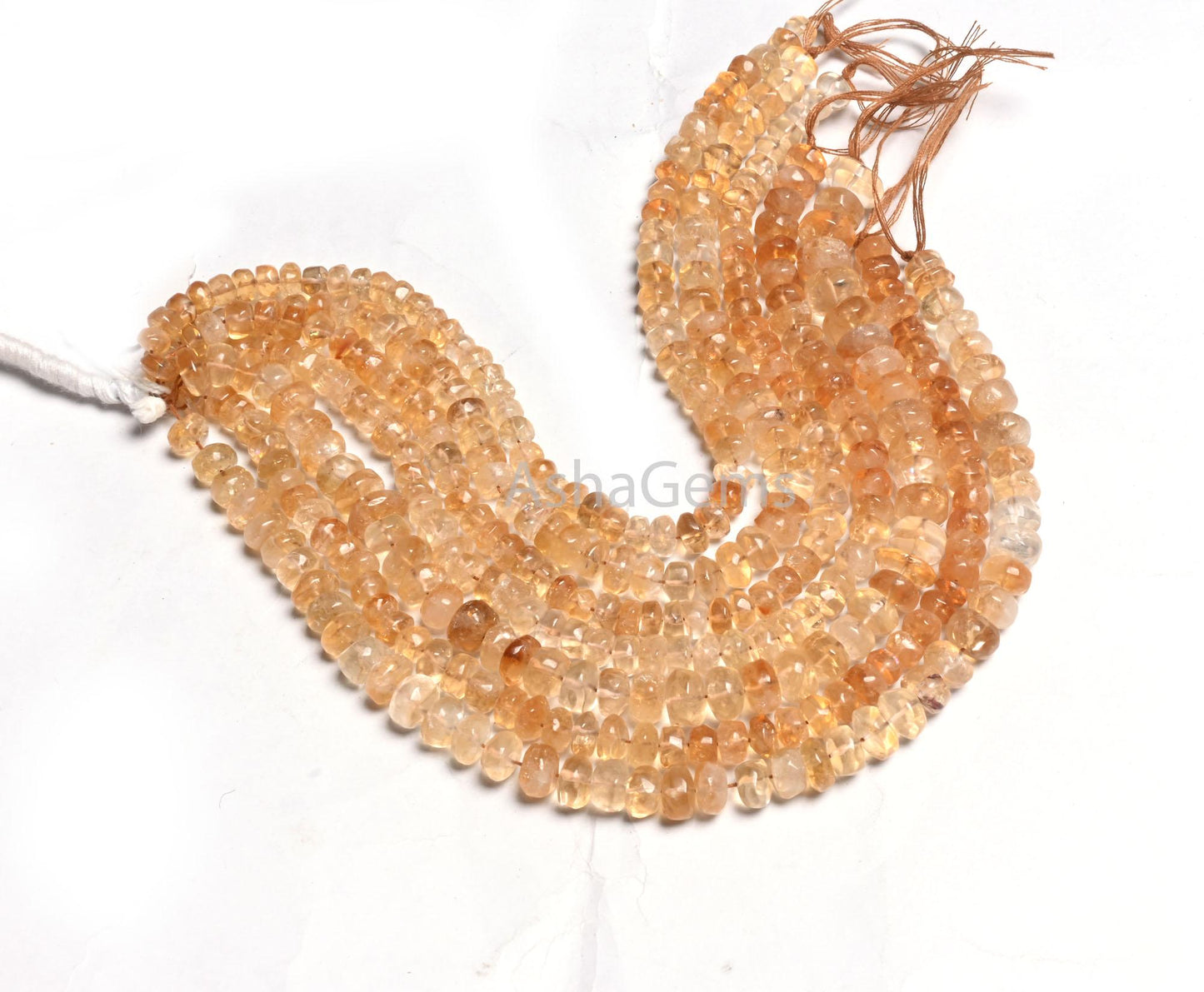 Yellow Citrine Smooth Rondelle Shape handmade Beads,9" natural Citrine Quartz Plain Gemstone Loose Beads, Citrine Beads Jewelry Making Craft